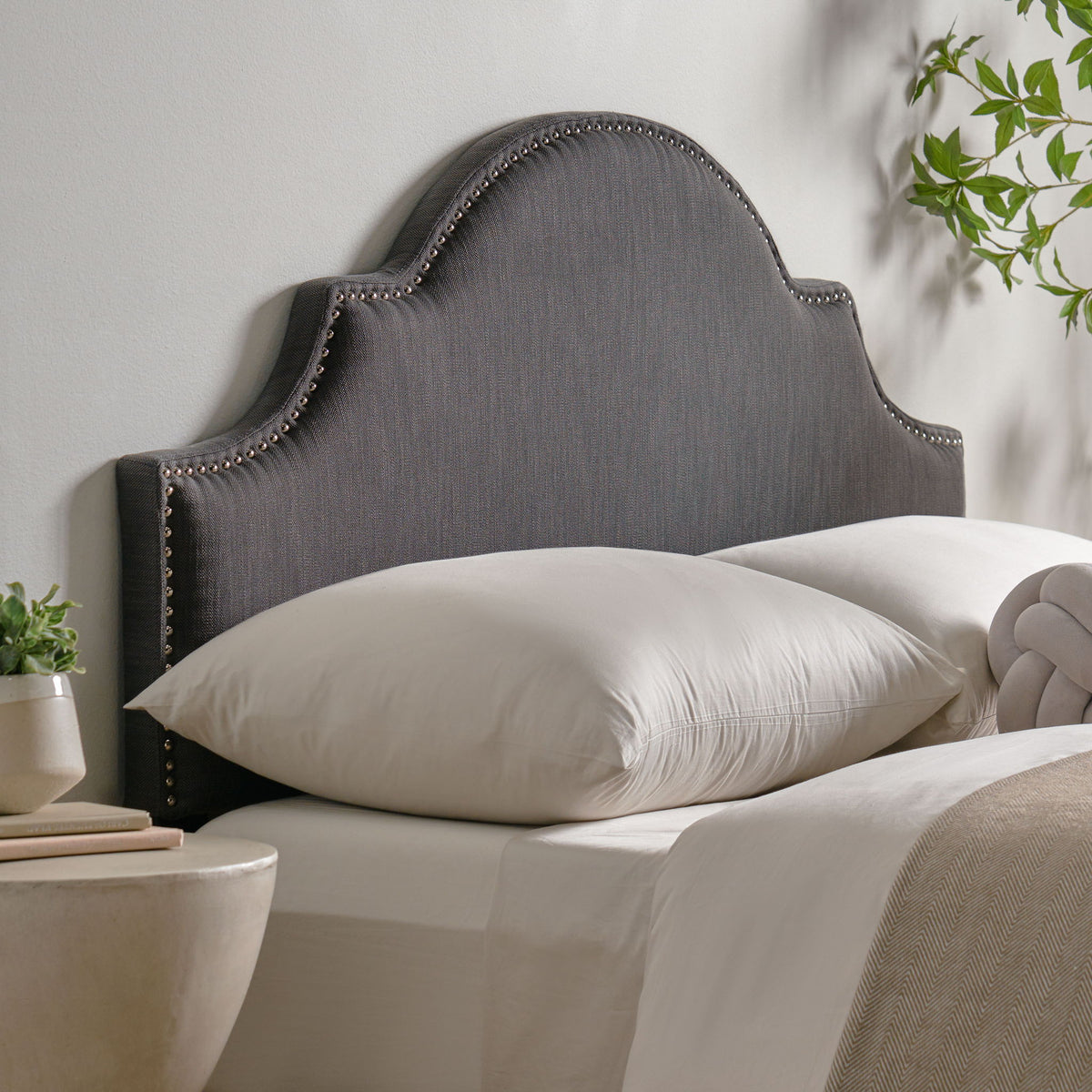 Lenne - Fabric Queen / Full Headboard - Gray
