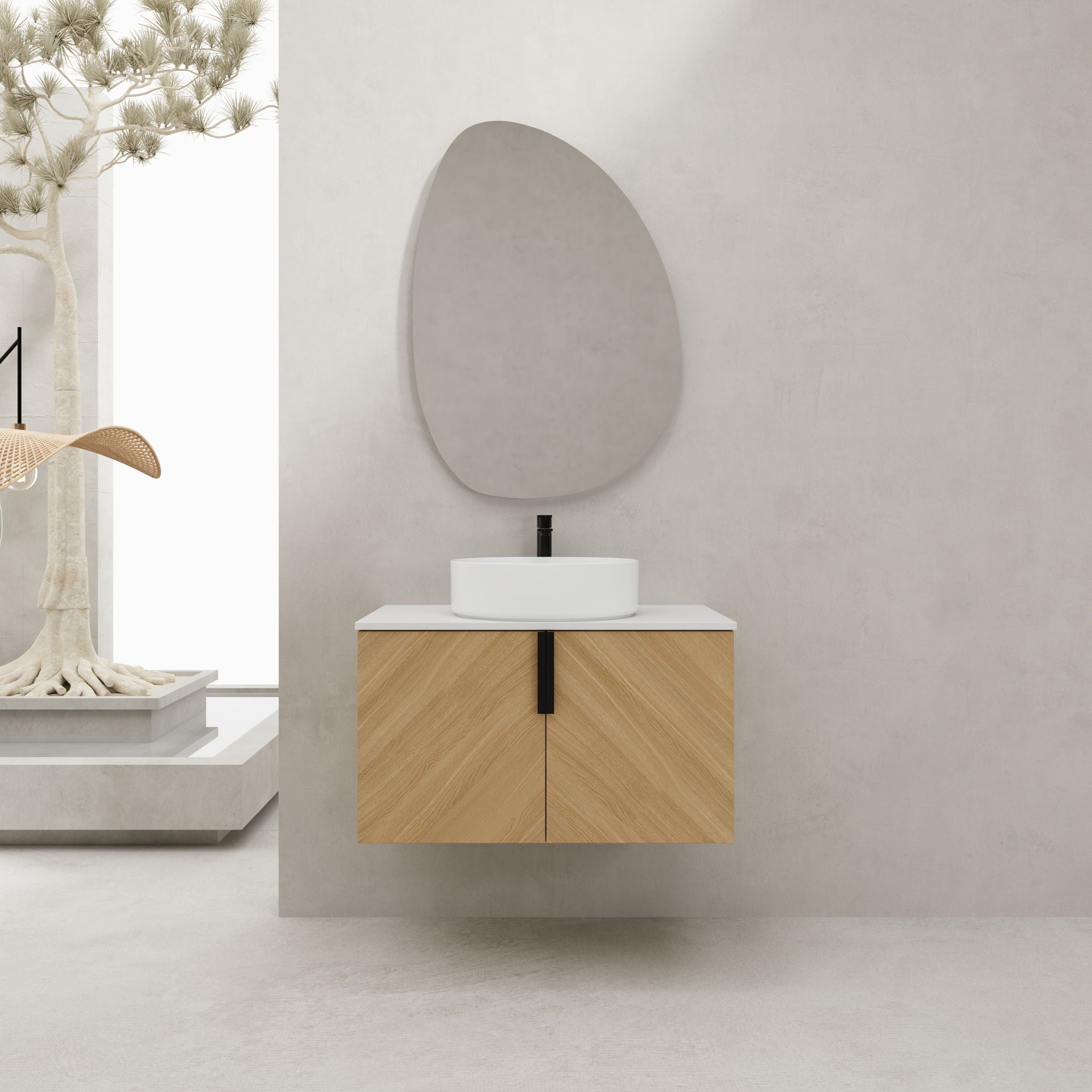 Wall Mounted Bathroom Vanity With Art Sink