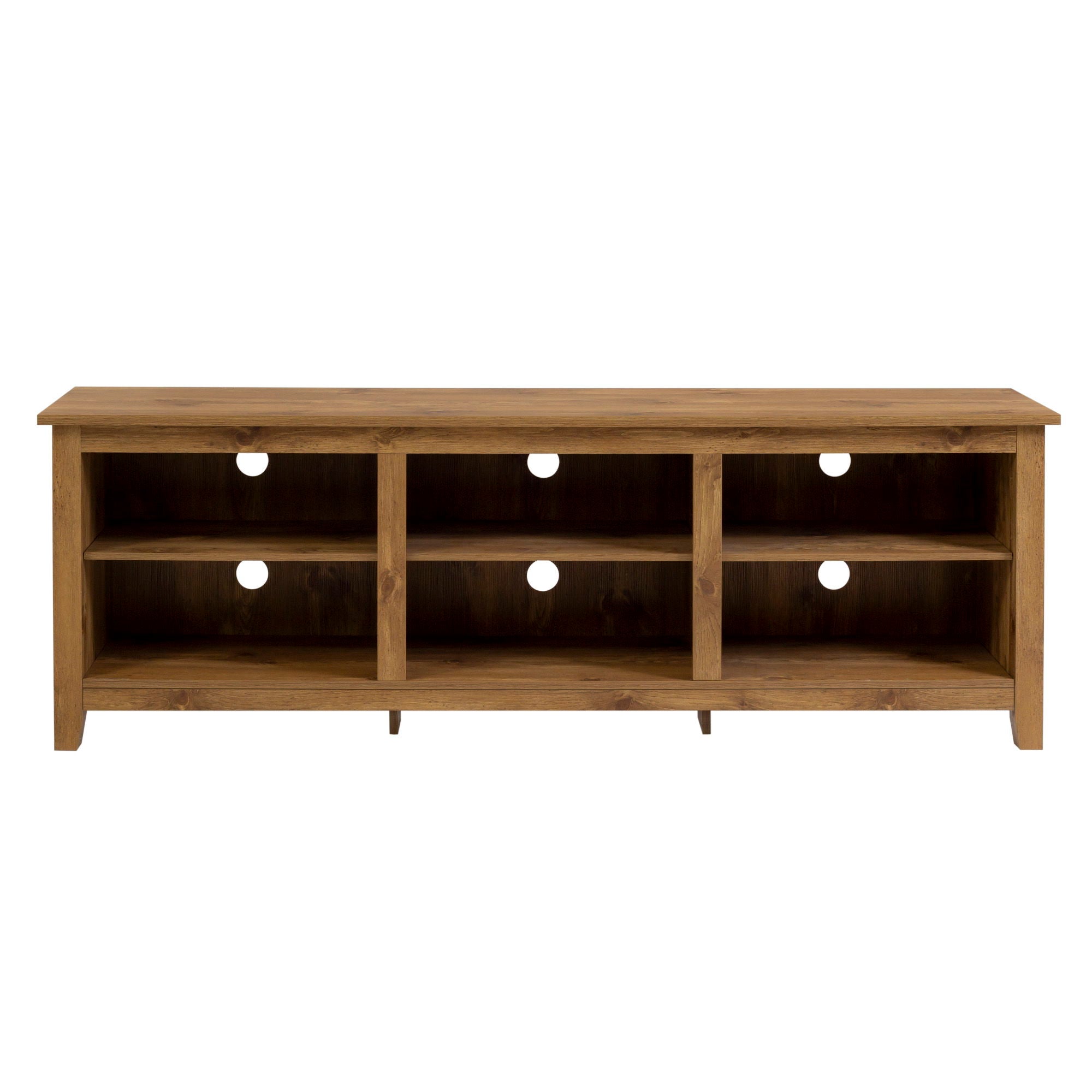 Whispers - 3 Shelf Open Storage 70" TV Stand For 80" TVs - Barnwood