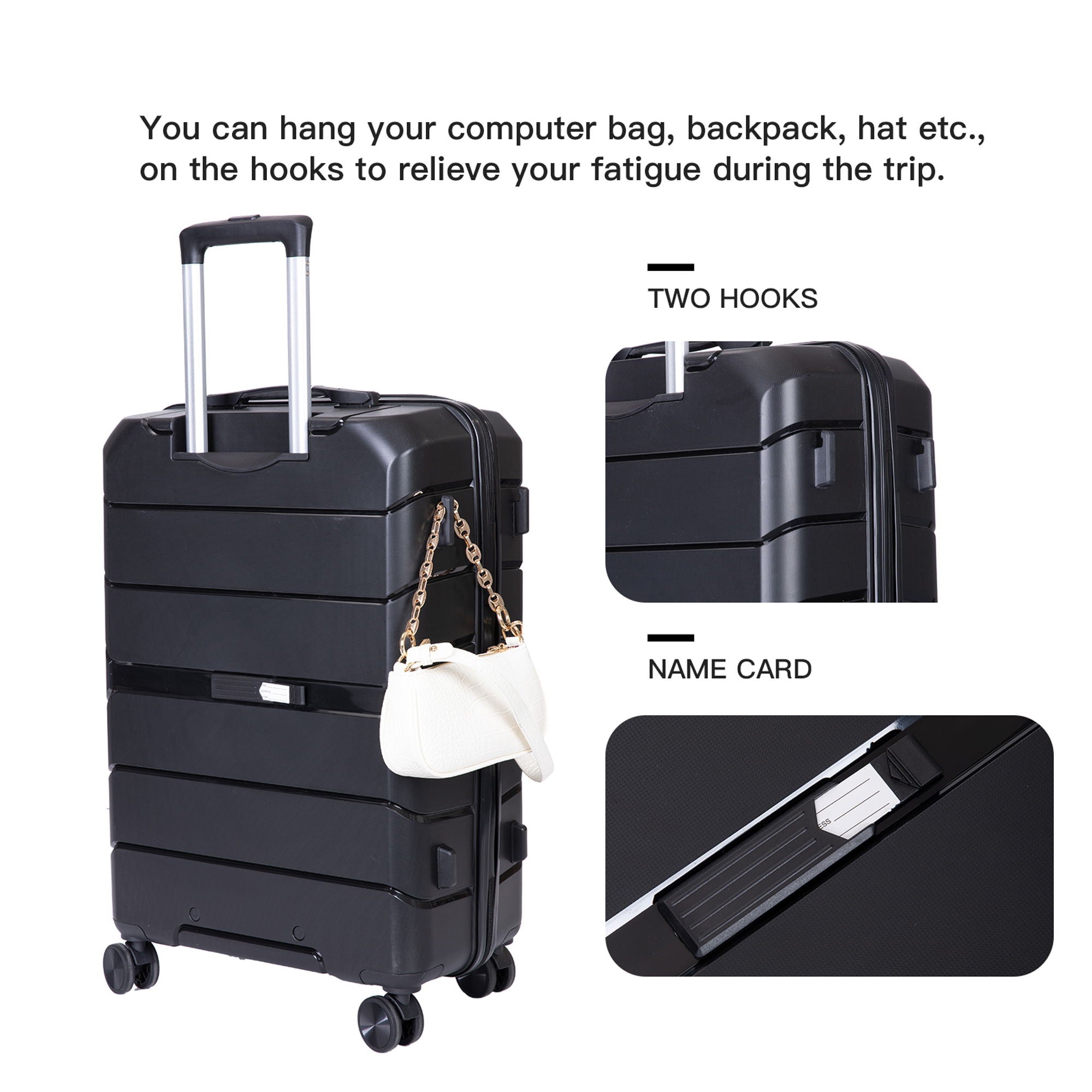 Hardshell Suitcase Spinner Wheels Lightweight Durable Suitcase With Tsa Lock, 3 Piece Set