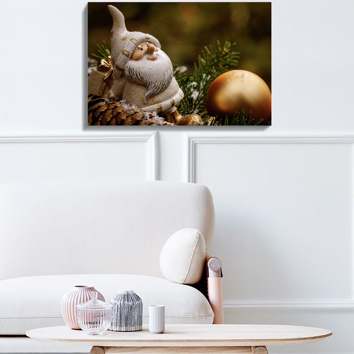 1pcs Drop-Shipping Christmas Winter Wall Art Festival Paintings Decorations Party Picutres Gift Poster for Home Wall Decor Framed-4832n- Thickness 1.5inch