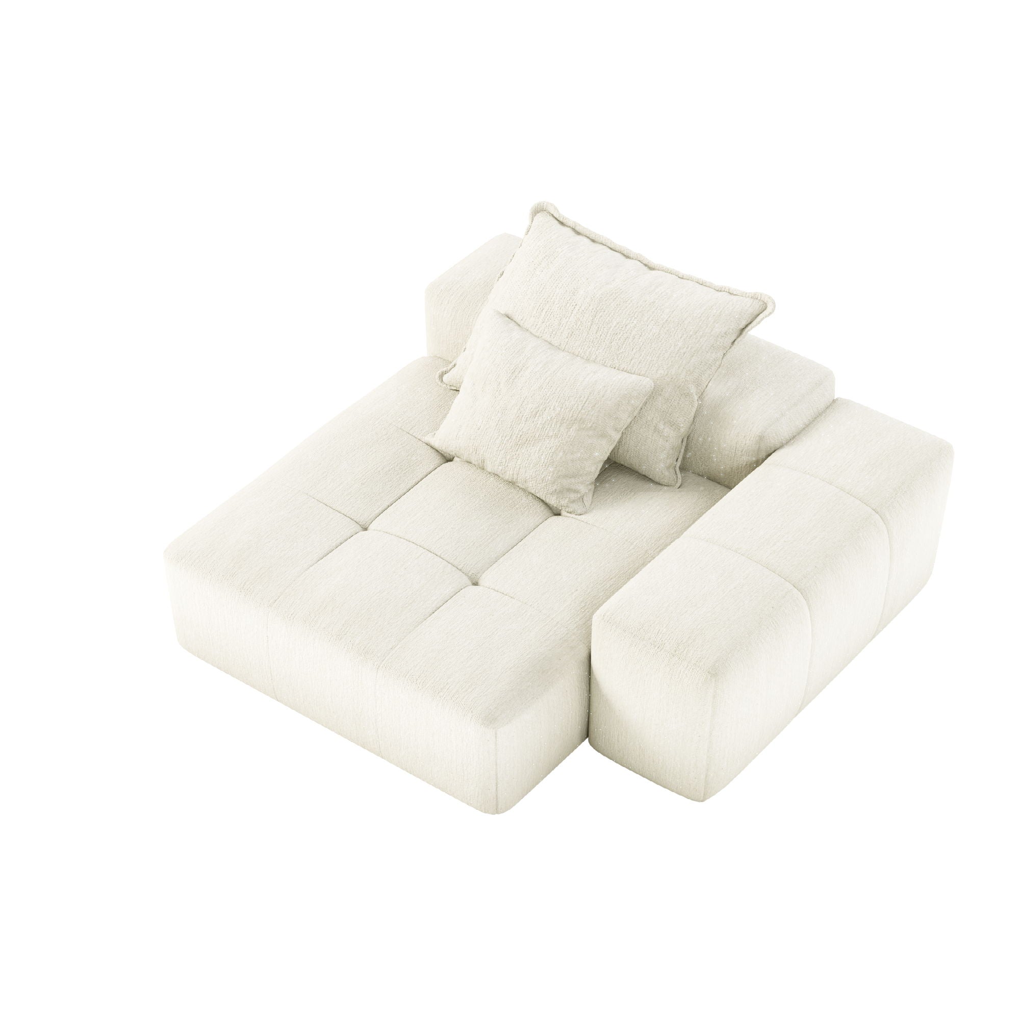 Modern Oversized Modular Sectional Sofa, Sparkling Chenille Fabric Soft Cushion Sofa With 2 Pillows