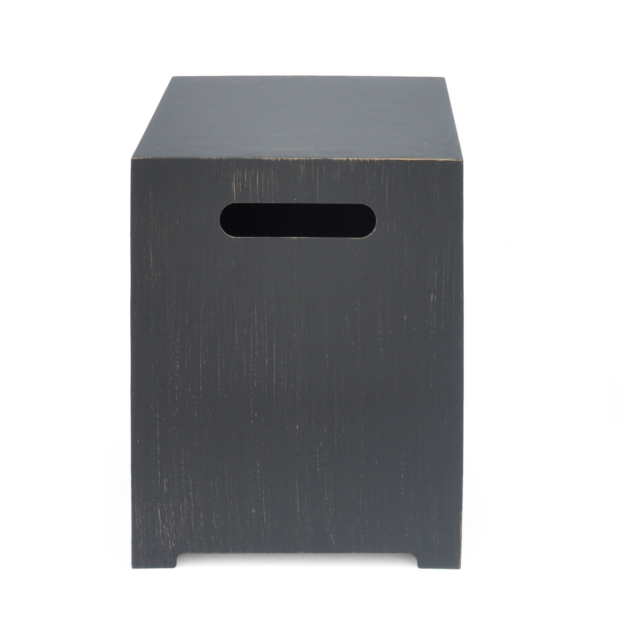 Modern Iron Tank Holder Side Table With Powder Coated Frame - Brown / Gold