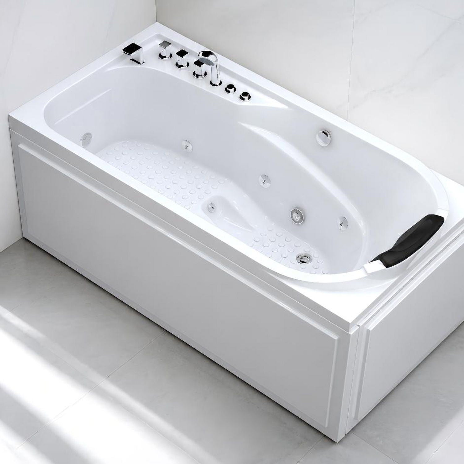 Xavier - Single Corner Massage Bathtub - Milk White