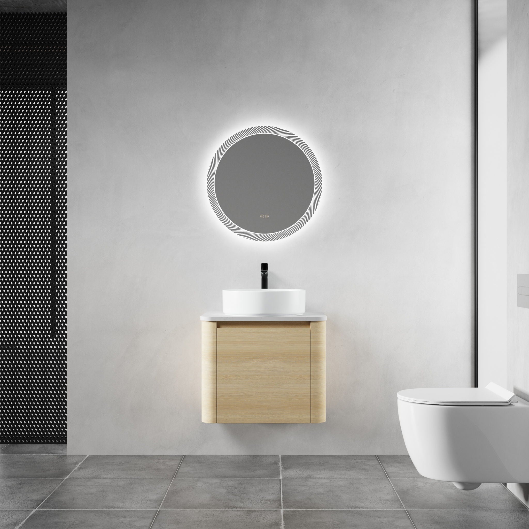 Mounted Bathroom Vanity With Art Sink & 2 Soft Close Doors