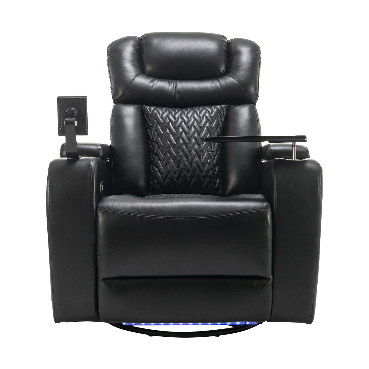 270 Degree Swivel Power Recliner With Tray Table, Phone Holder, Cup Holder, USB Port