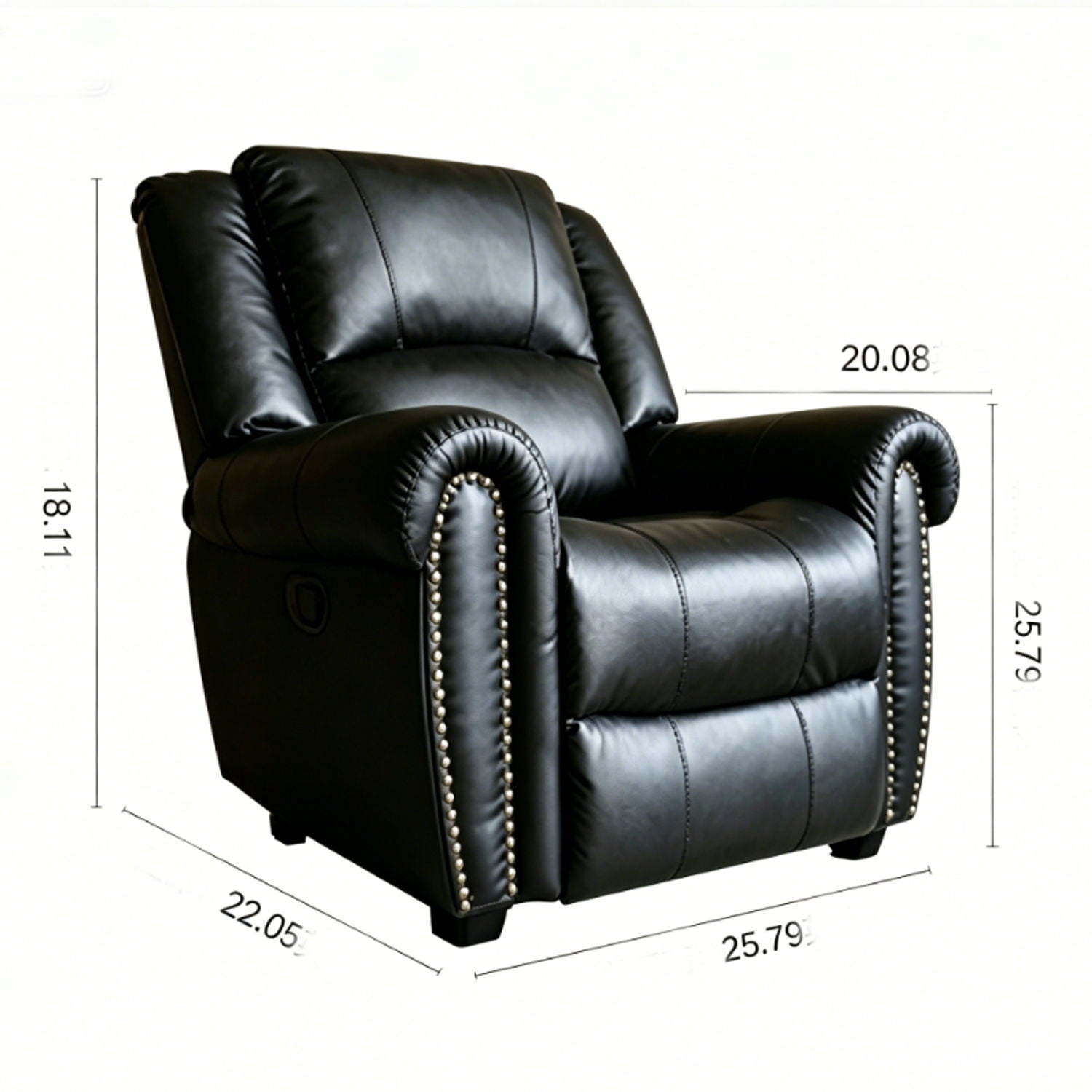 Electric Elderly Chair With 360° Swivel, Manual Button Control, Soft Plush Armchair For Living Room - Black