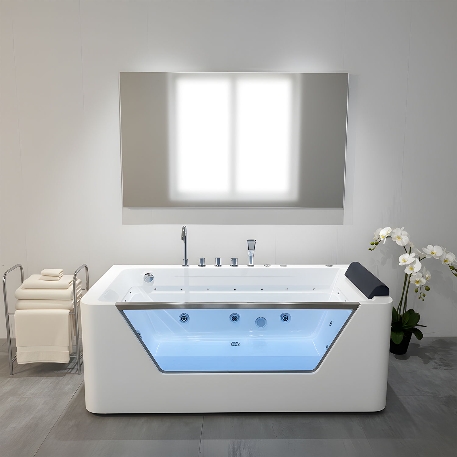 Xavier - Single Massage Bathtub - Milk White