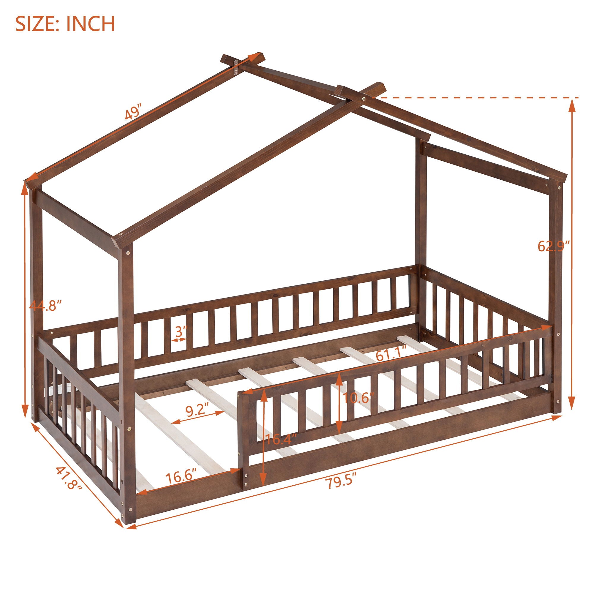 Bed House Bed Frame With Fence
