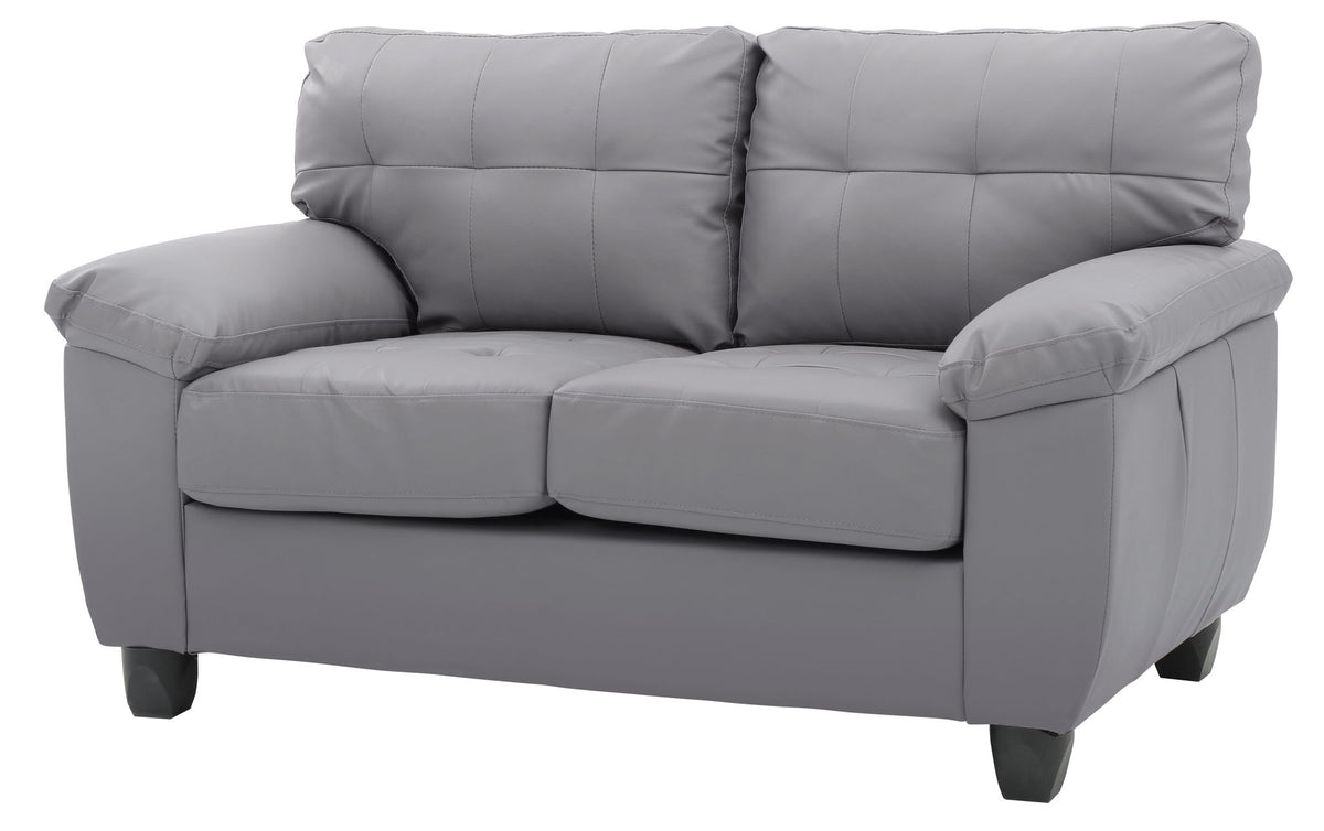 Loveseat With Padded Arms - Gray