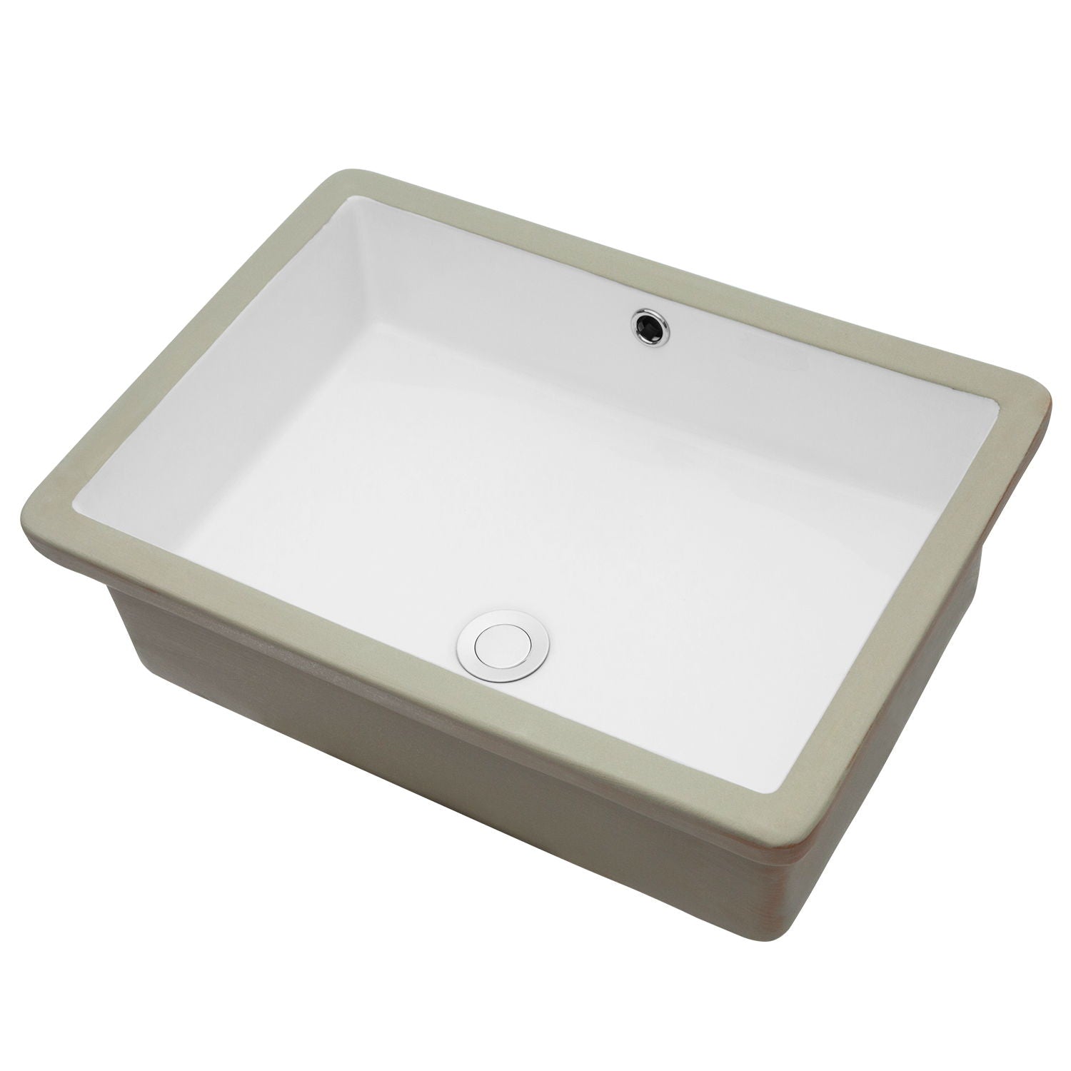 Modern Ceramic Rectangular Undermount Bathroom Sink With Overflow