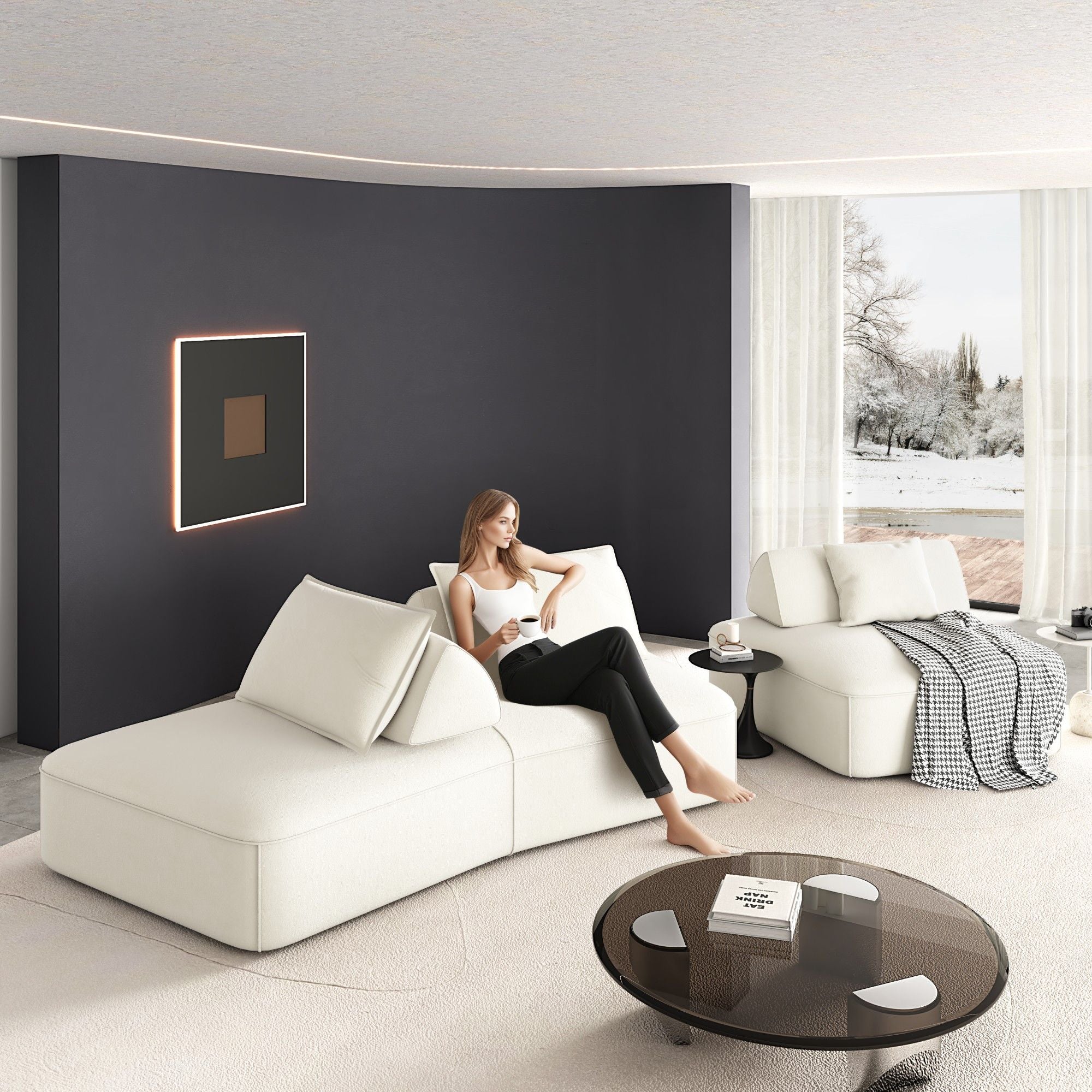 Modern Luxury Oversized Modular Sectional Sofa Set