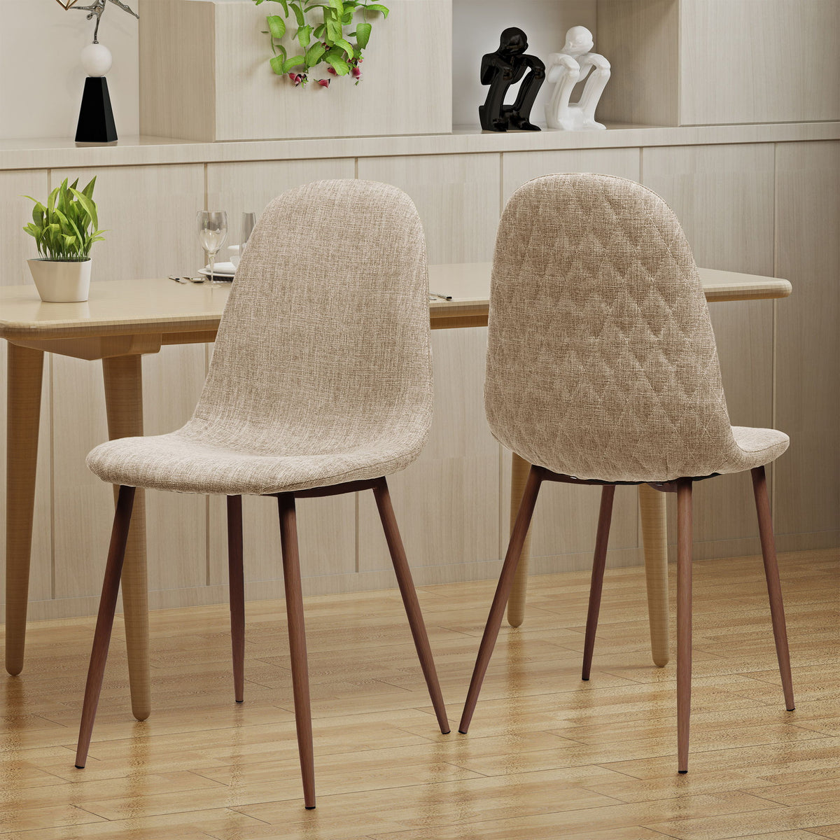Elegant Dining Chair Set With Fabric