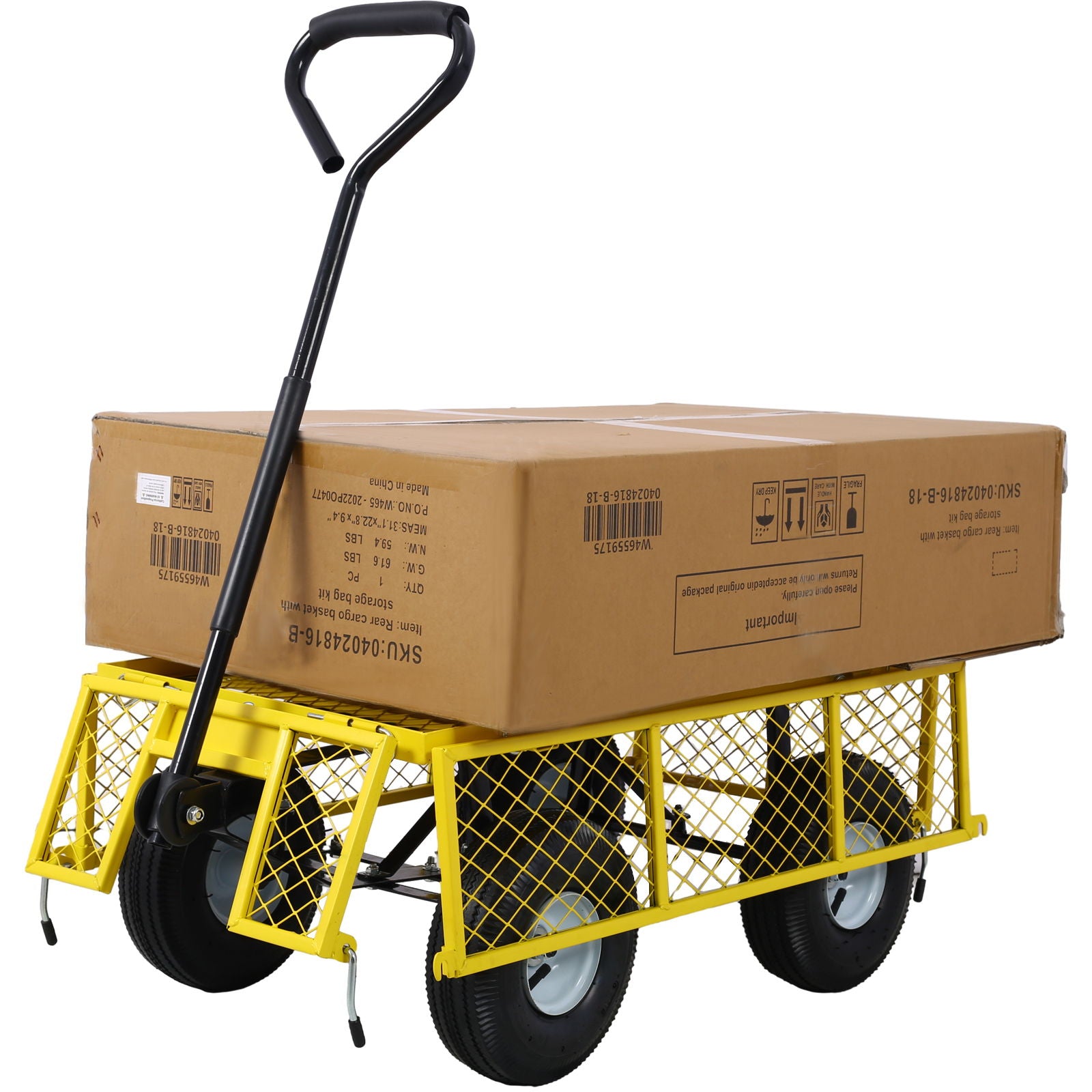 Heavy Duty Steel Garden Cart With Sides