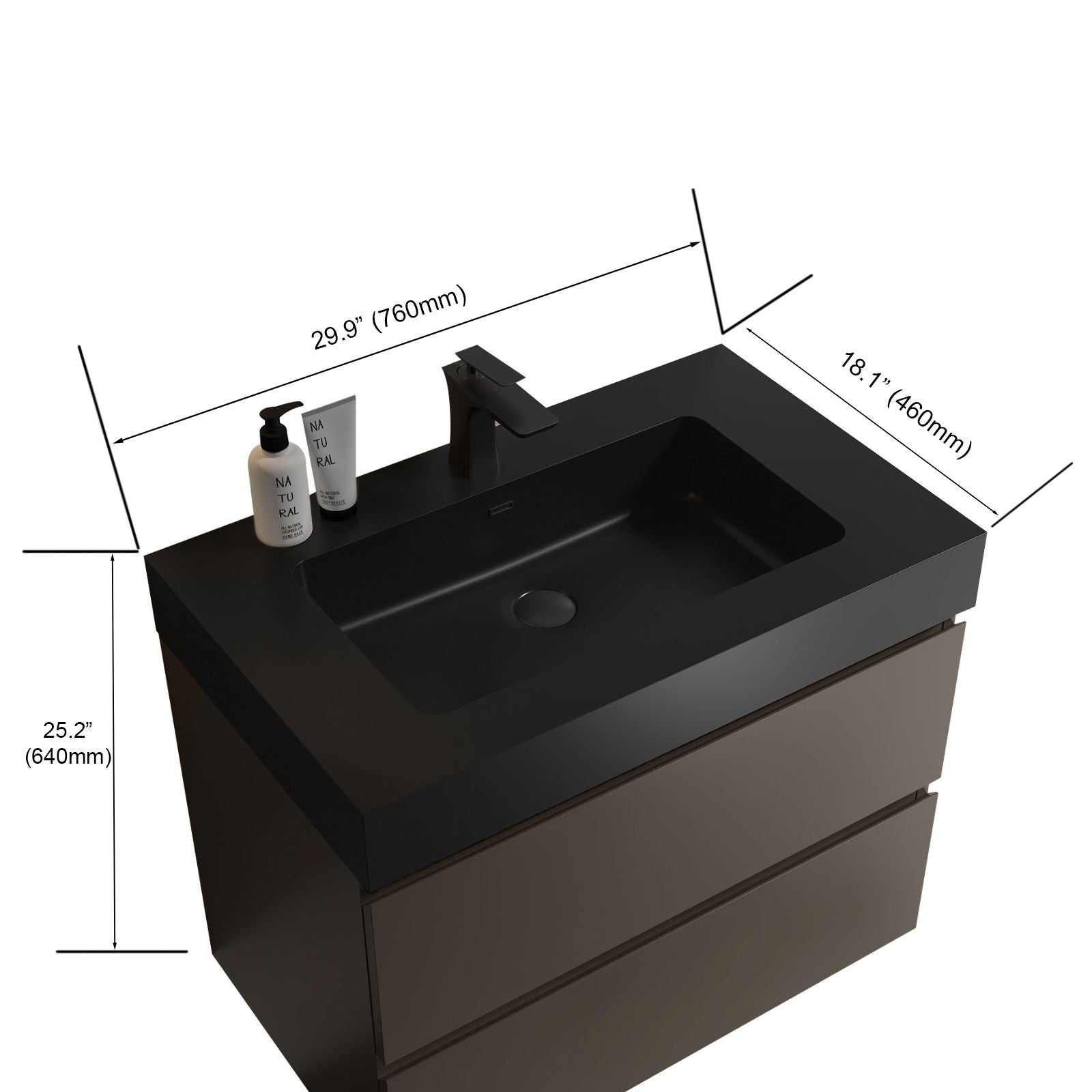 Alice - Bathroom Vanity With Sink, Wall Mounted, Floating