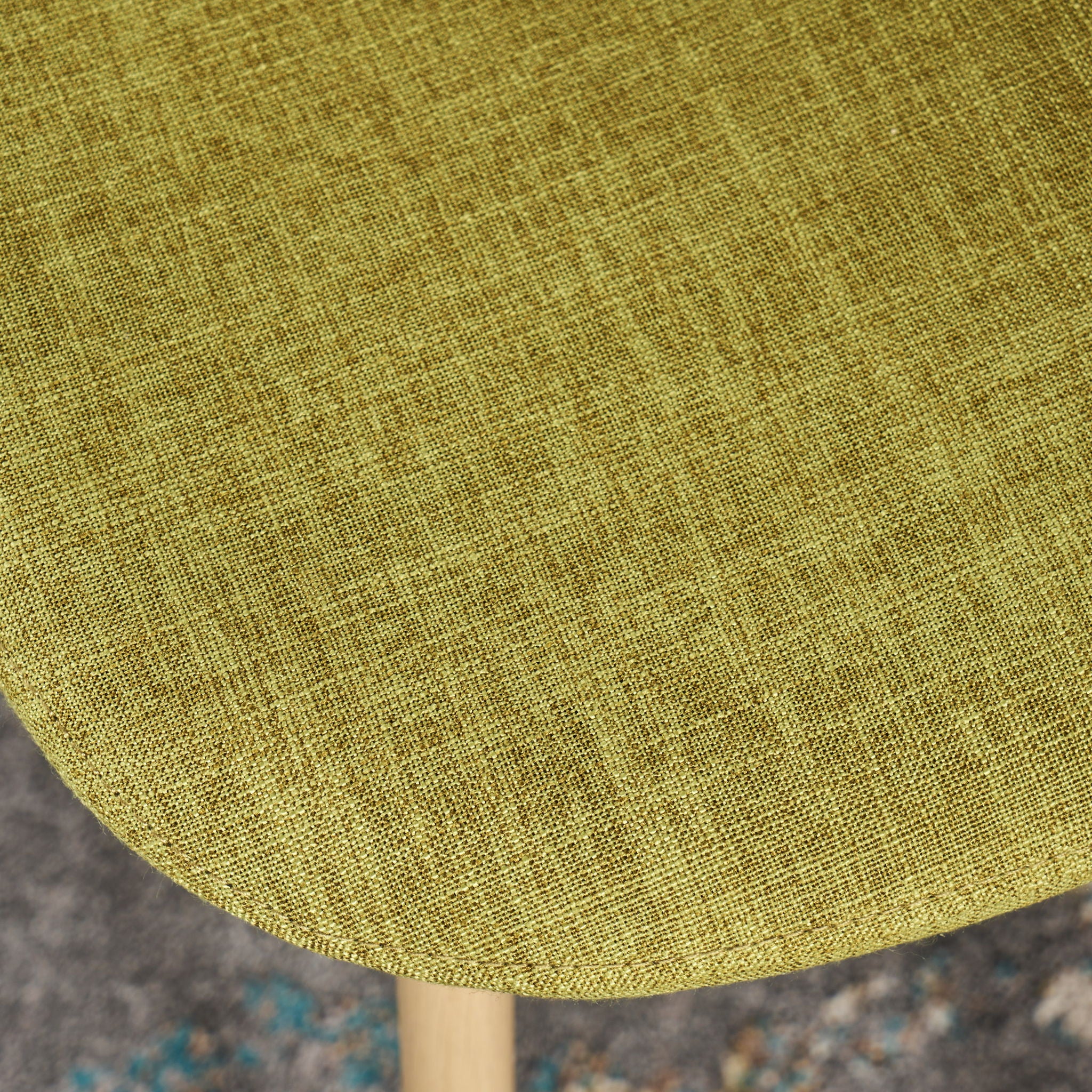 Contemporary Dining Chair Set With Upholstered Fabric And Iron Legs - Green / Light Brown