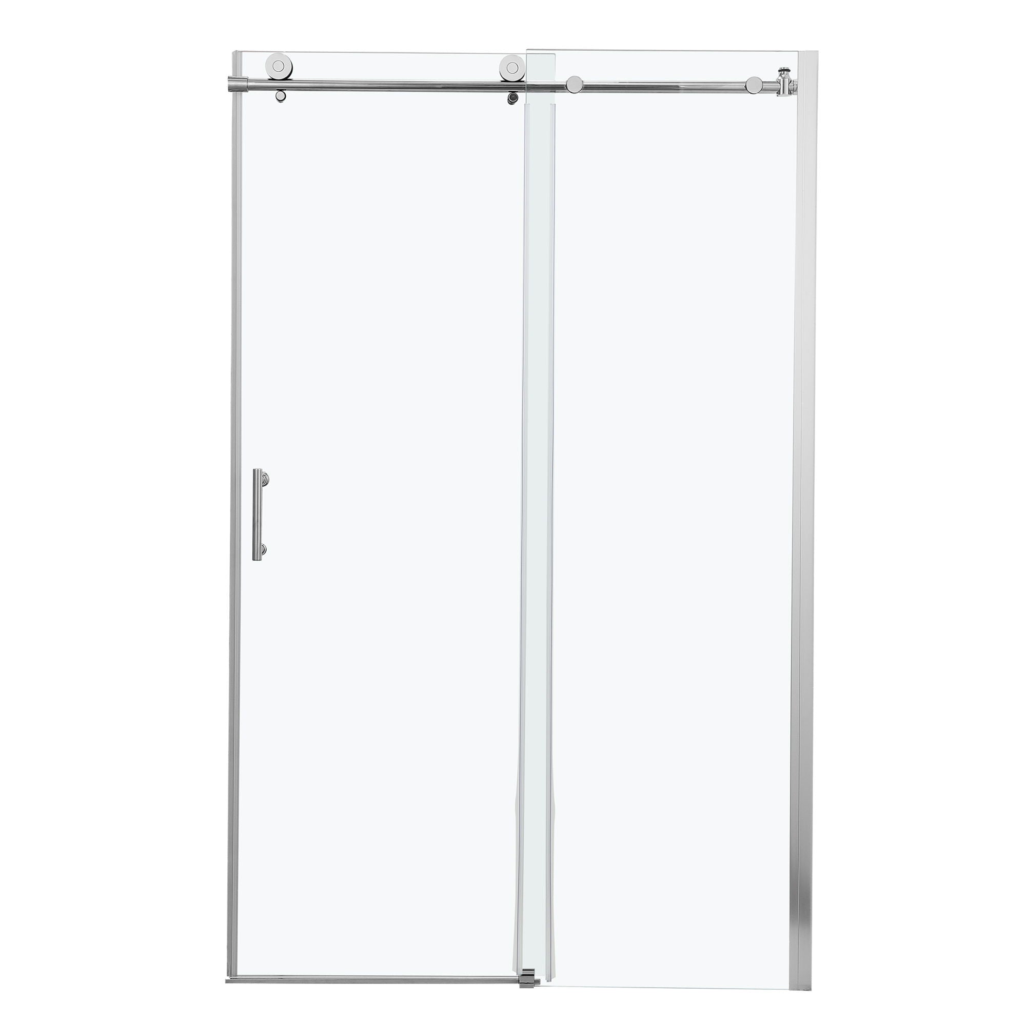 Single Sliding Bypass Shower Door Enclosure With Tempered Glass