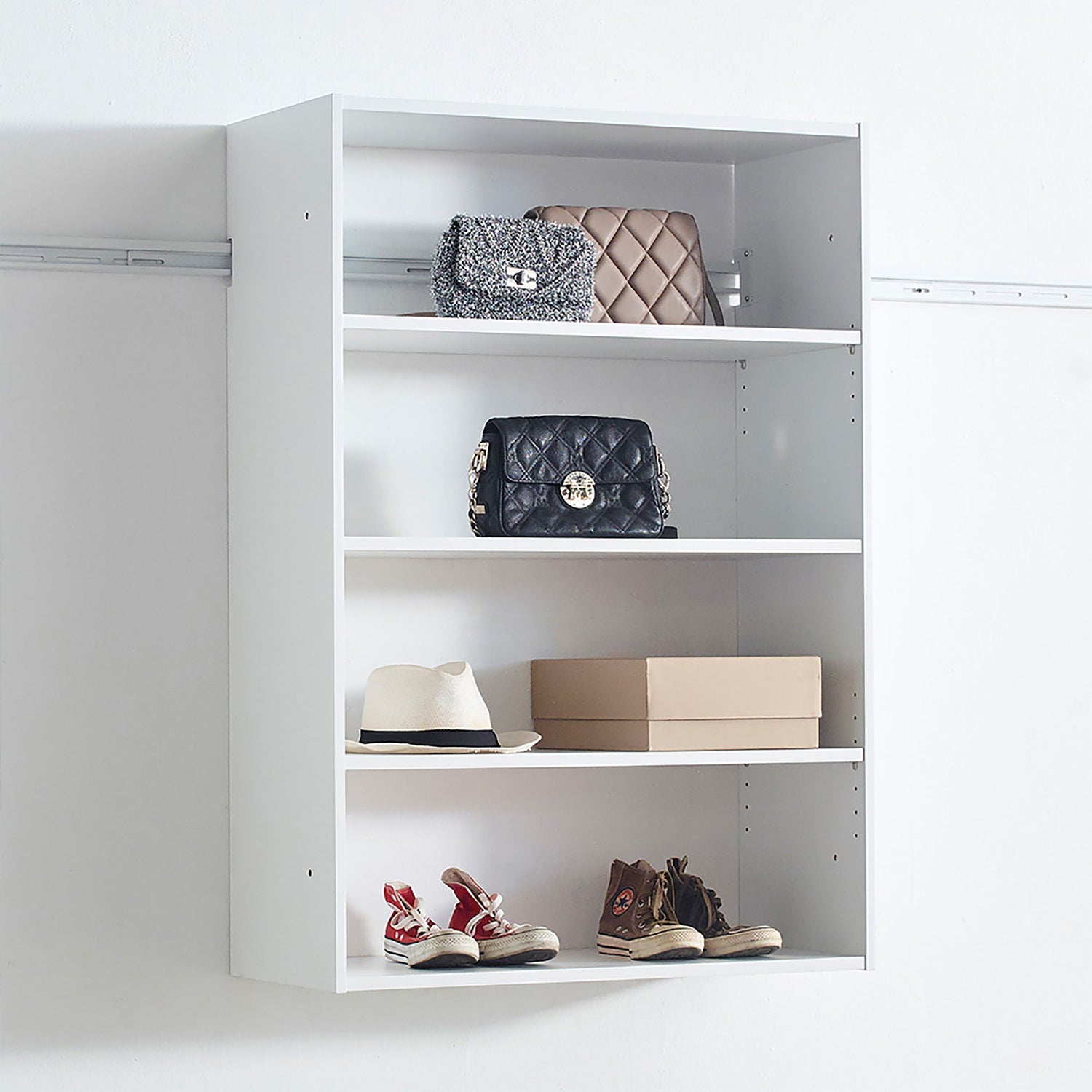 Devi - Wall Mounted Wood Closet System With Modular Design And Ample Storage
