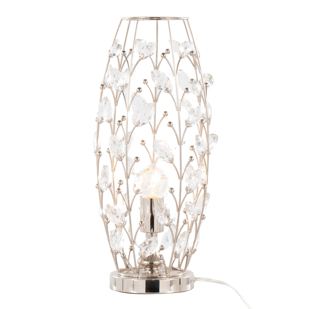 Crystal - Buds Contemporary Uplight Lamp - Nickel