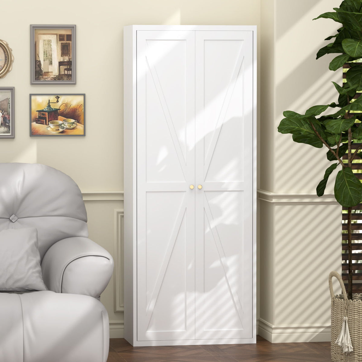 Adjustable 2 Door Storage Cabinet With Adjustable Shelves