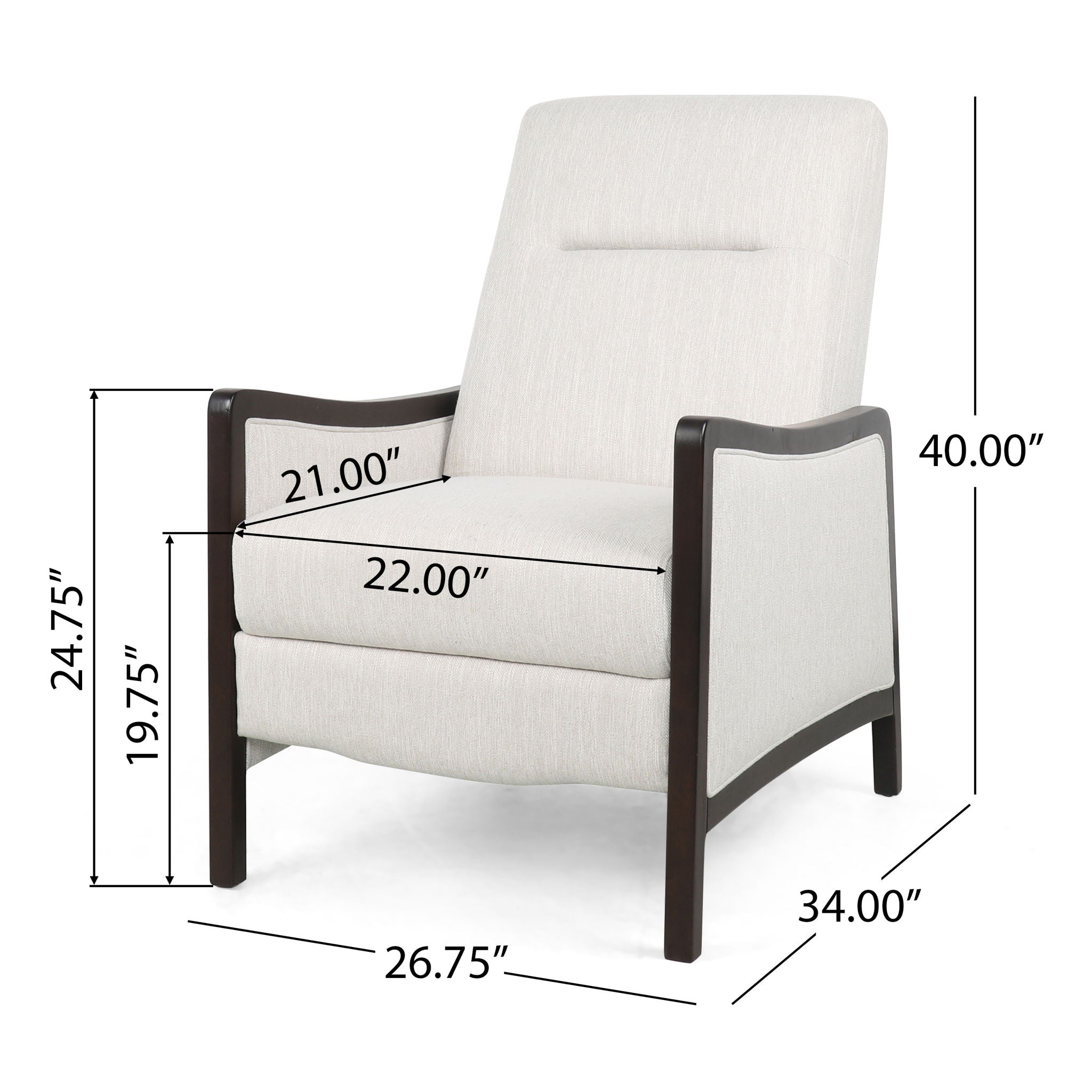 Drury - Contemporary Fabric Upholstered Pushback Recliner