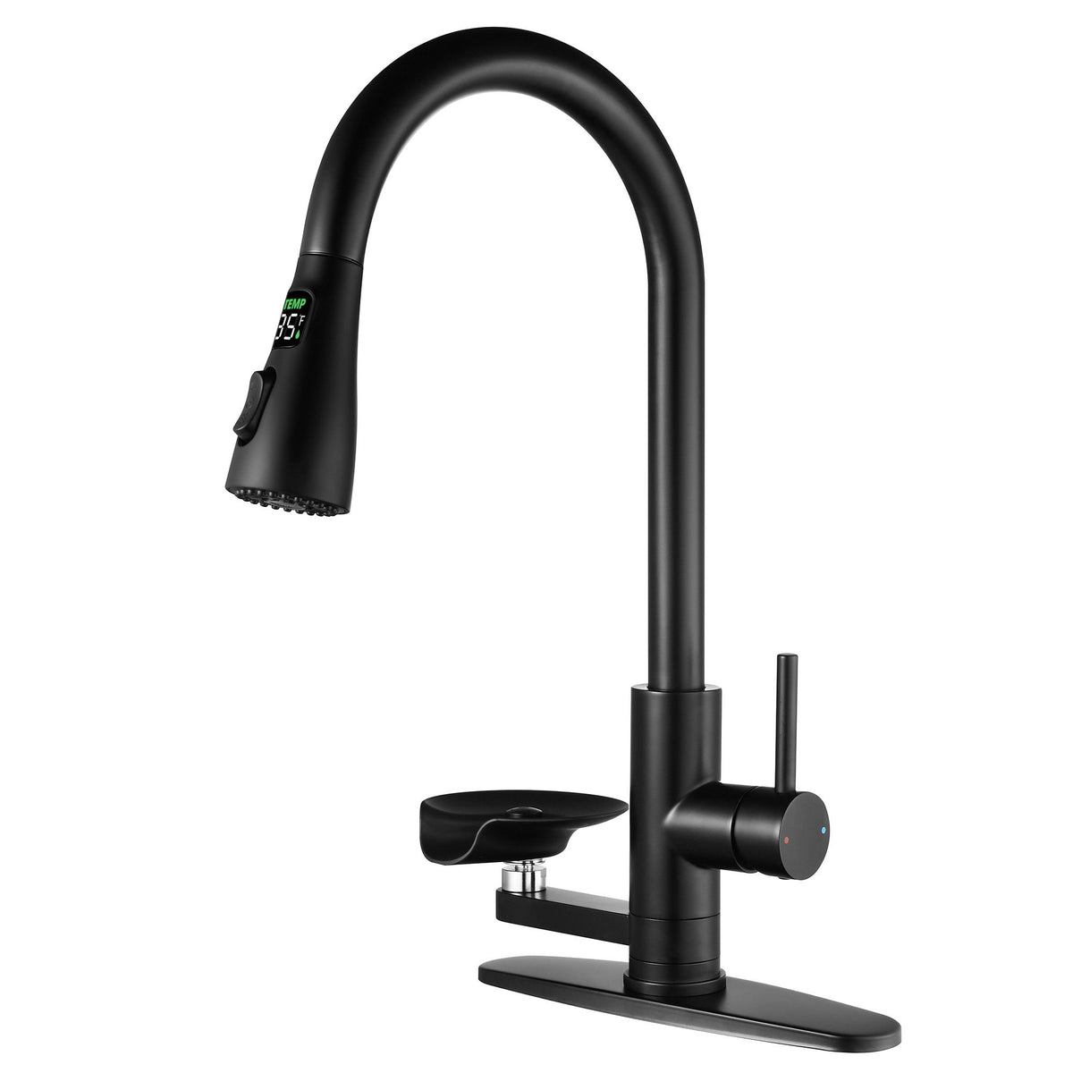 3 In 1 Kitchen Faucet With LED Temperature Display, Pull Down Sprayer