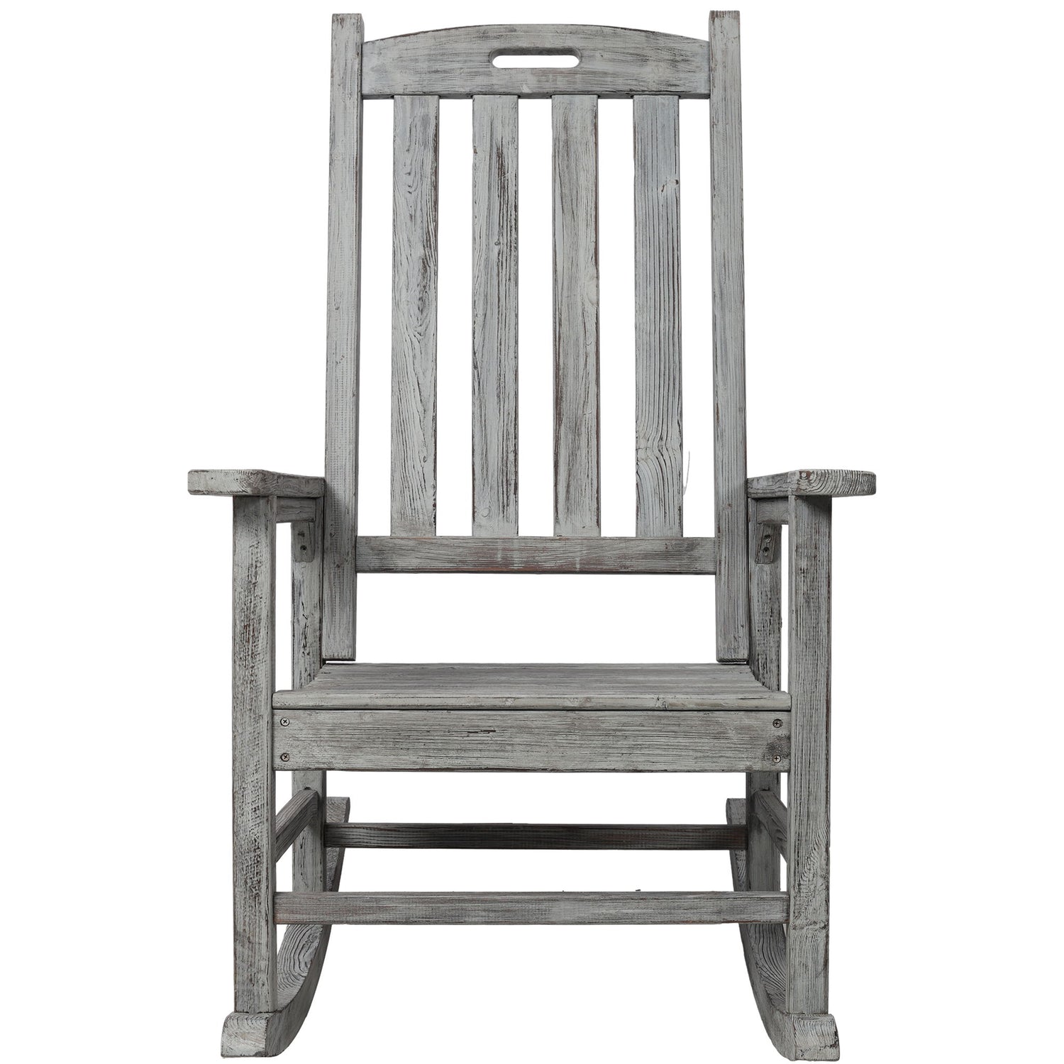 Oversized Porch Rocker Chair With Wide Seat And Tall Backrest