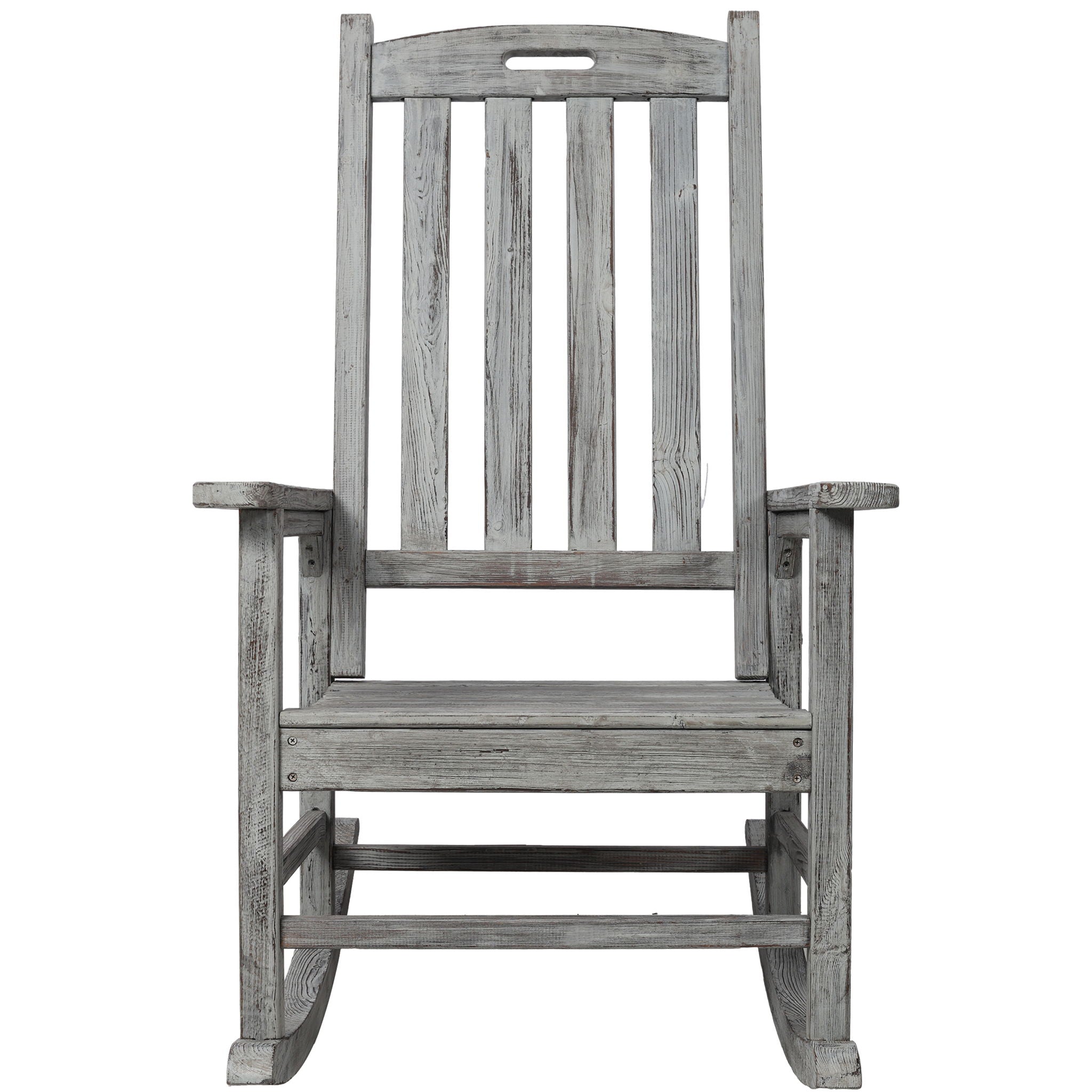 Oversized Porch Rocker Chair With Wide Seat And Tall Backrest