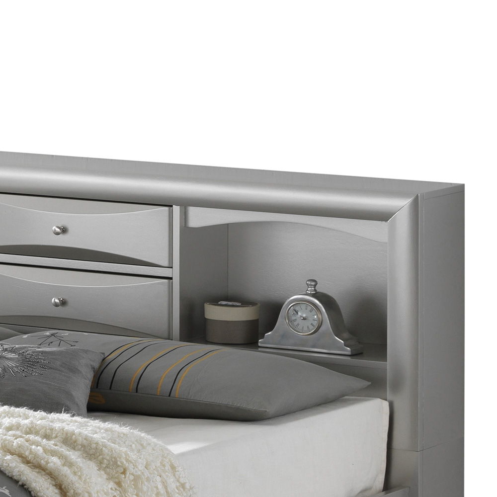 Modern Design Storage Bed With Bookcase Headboard