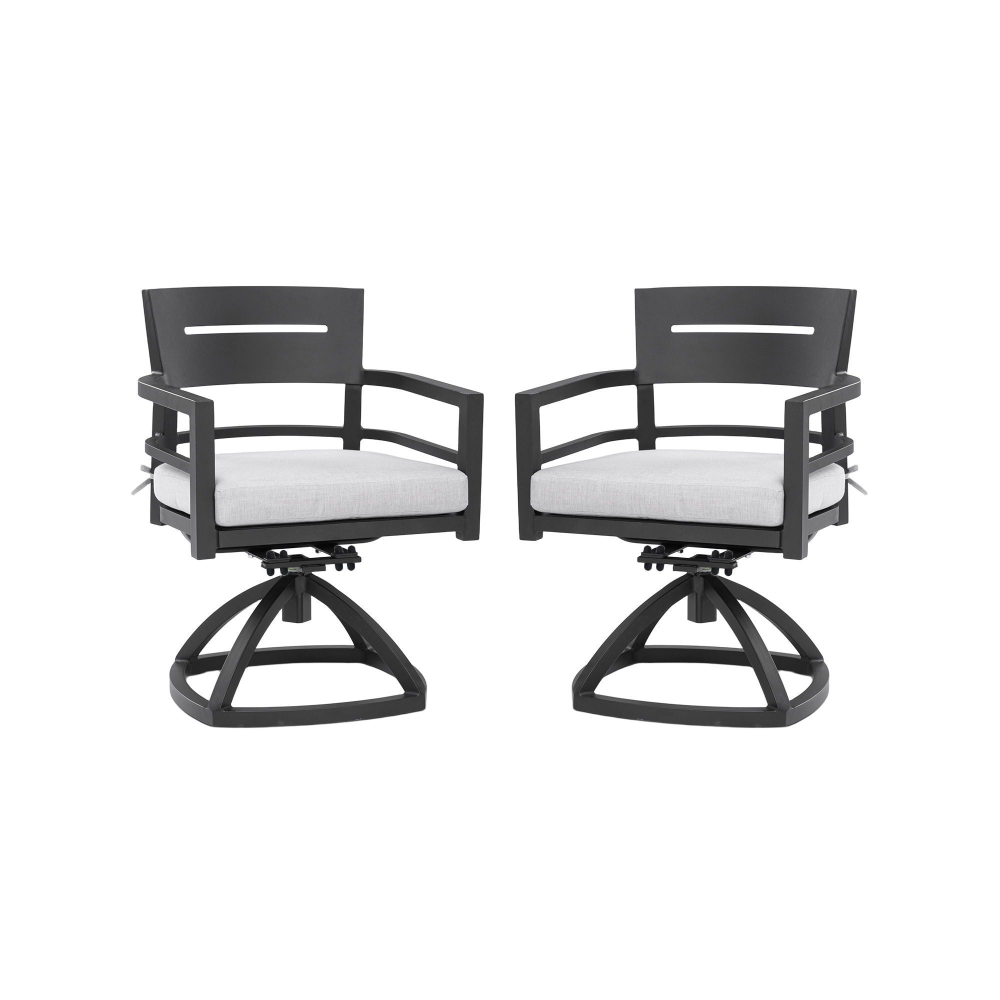 Outdoor Patio Swivel Rocker With Outdoor Grade Sunbrella Fabric Cushions (Set of 2) - Ember Black