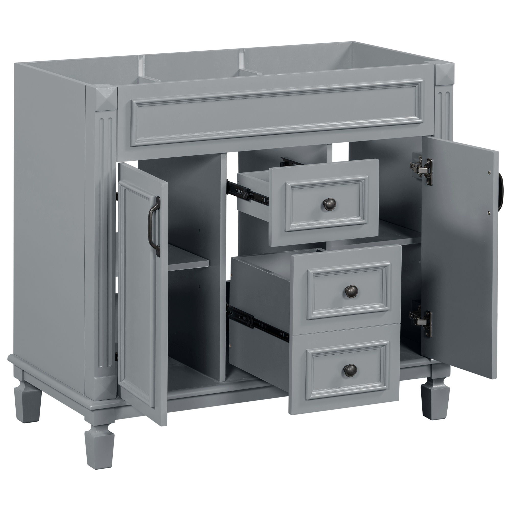 Bathroom Vanity Cabinet With 2 Soft Closing Doors And 2 Drawers