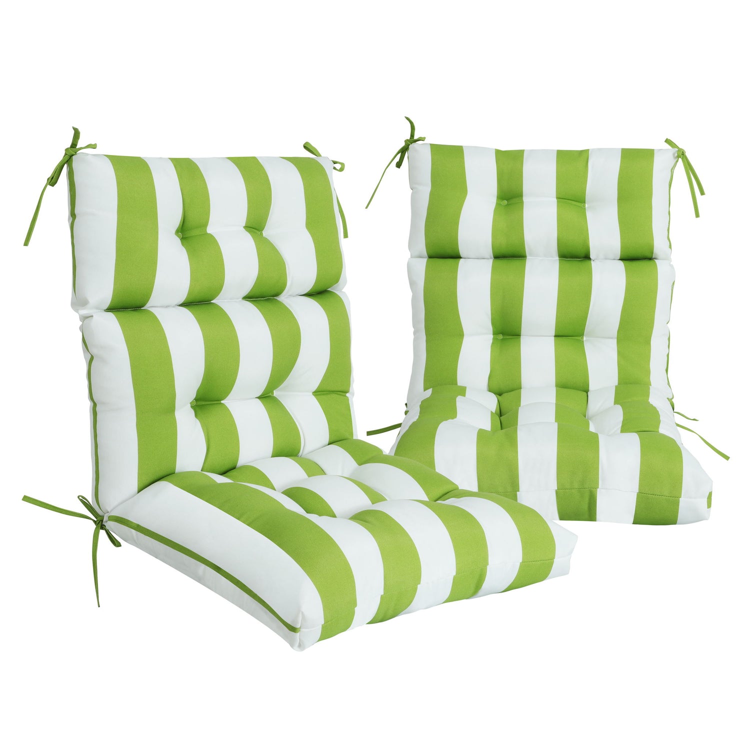 2 Piece High Back Patio Chair Cushion Set, Tufted Adirondack And Rocking Chair Cushions
