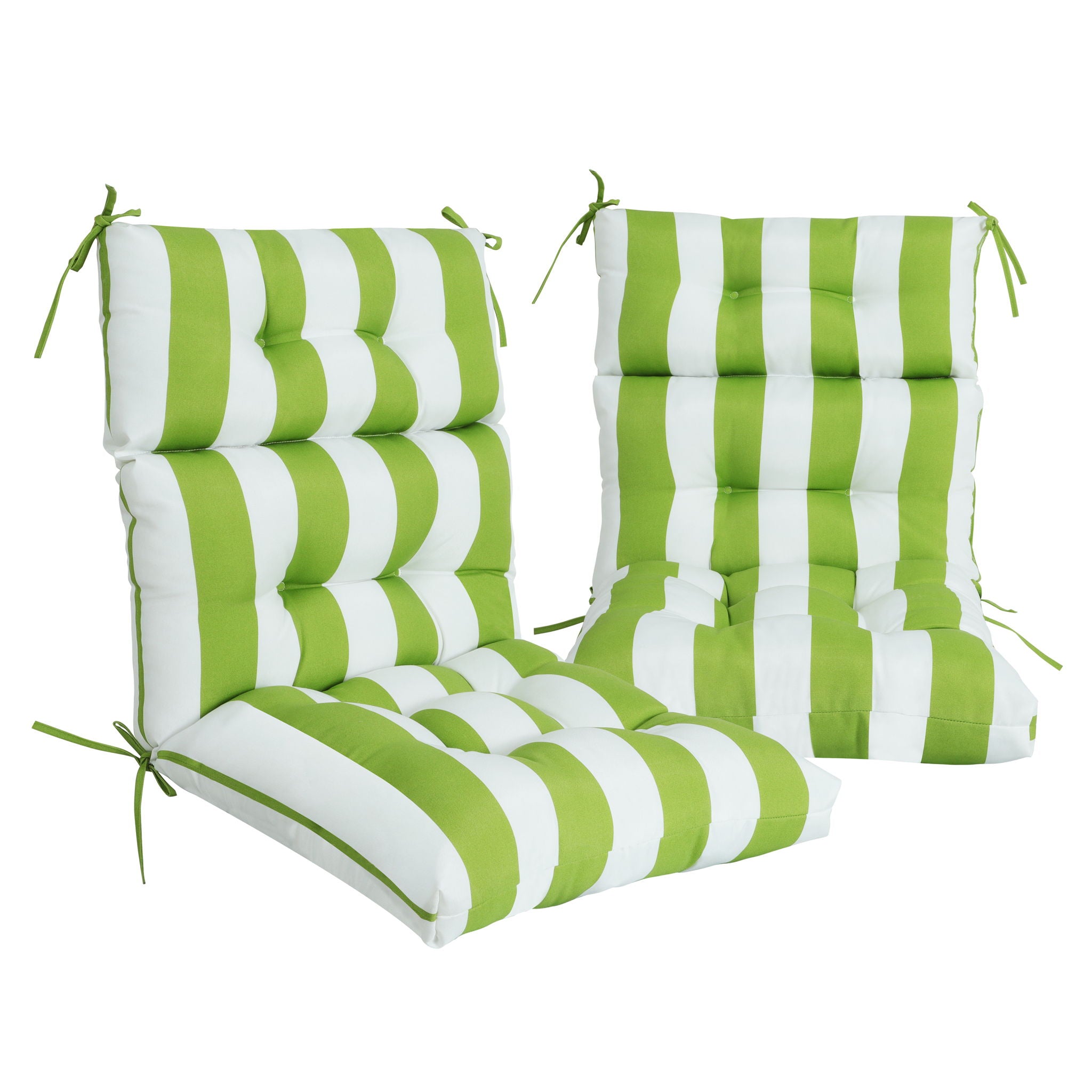 2 Piece High Back Patio Chair Cushion Set, Tufted Adirondack And Rocking Chair Cushions