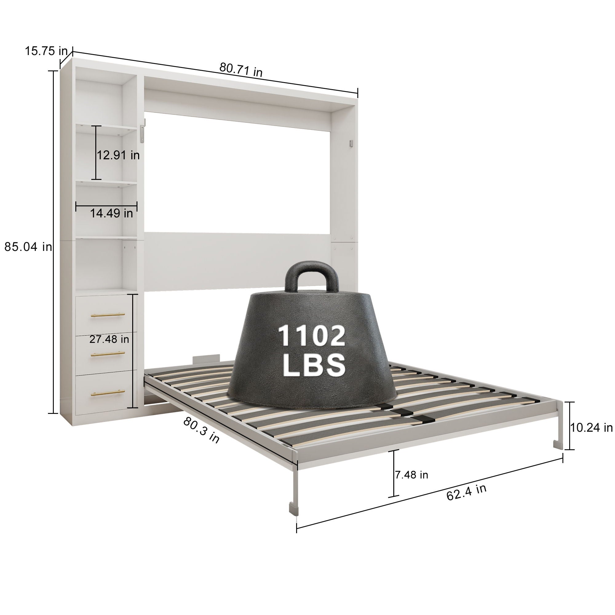 Multifunctional Vertical Murphy Wall Bed