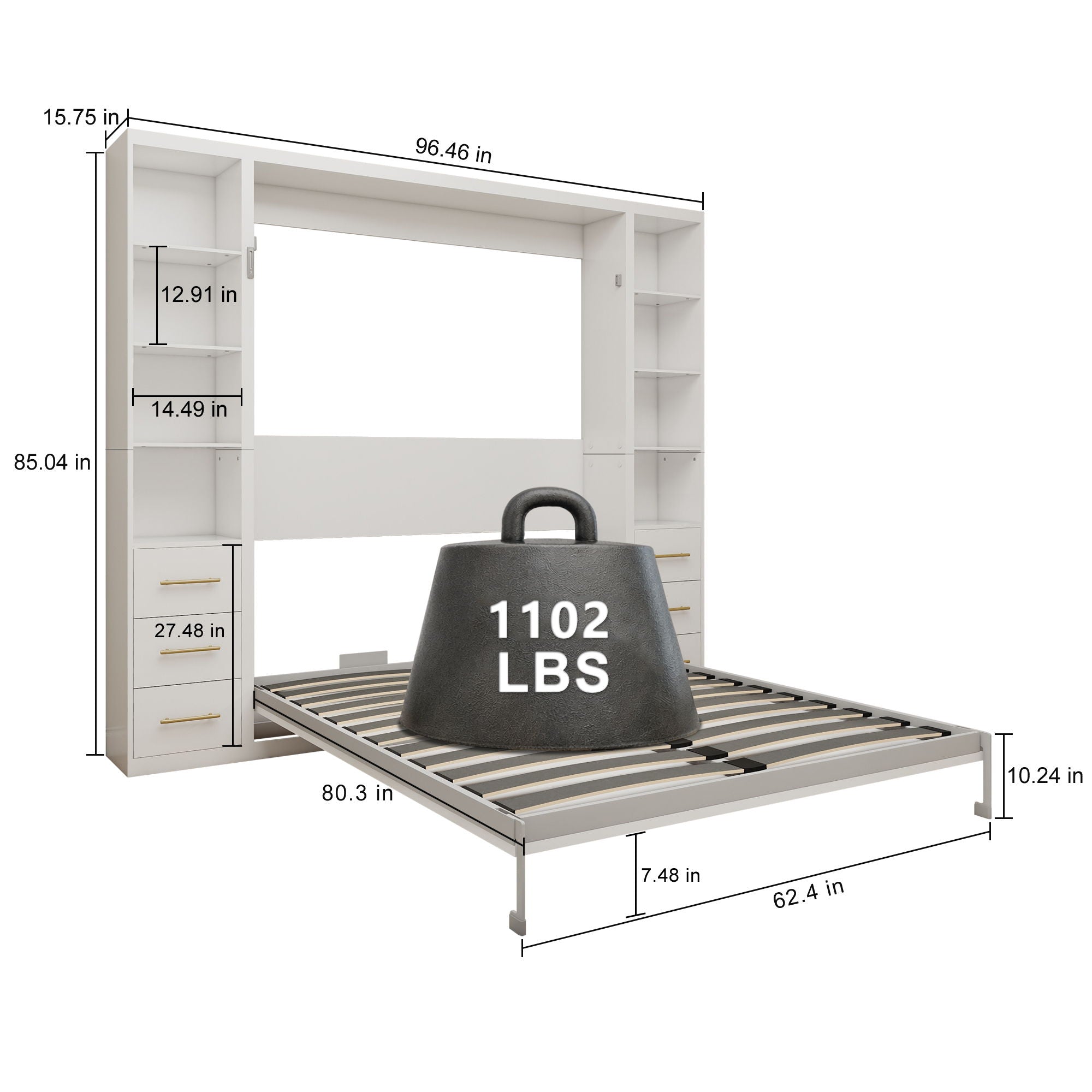 Multifunctional Vertical Murphy Wall Bed