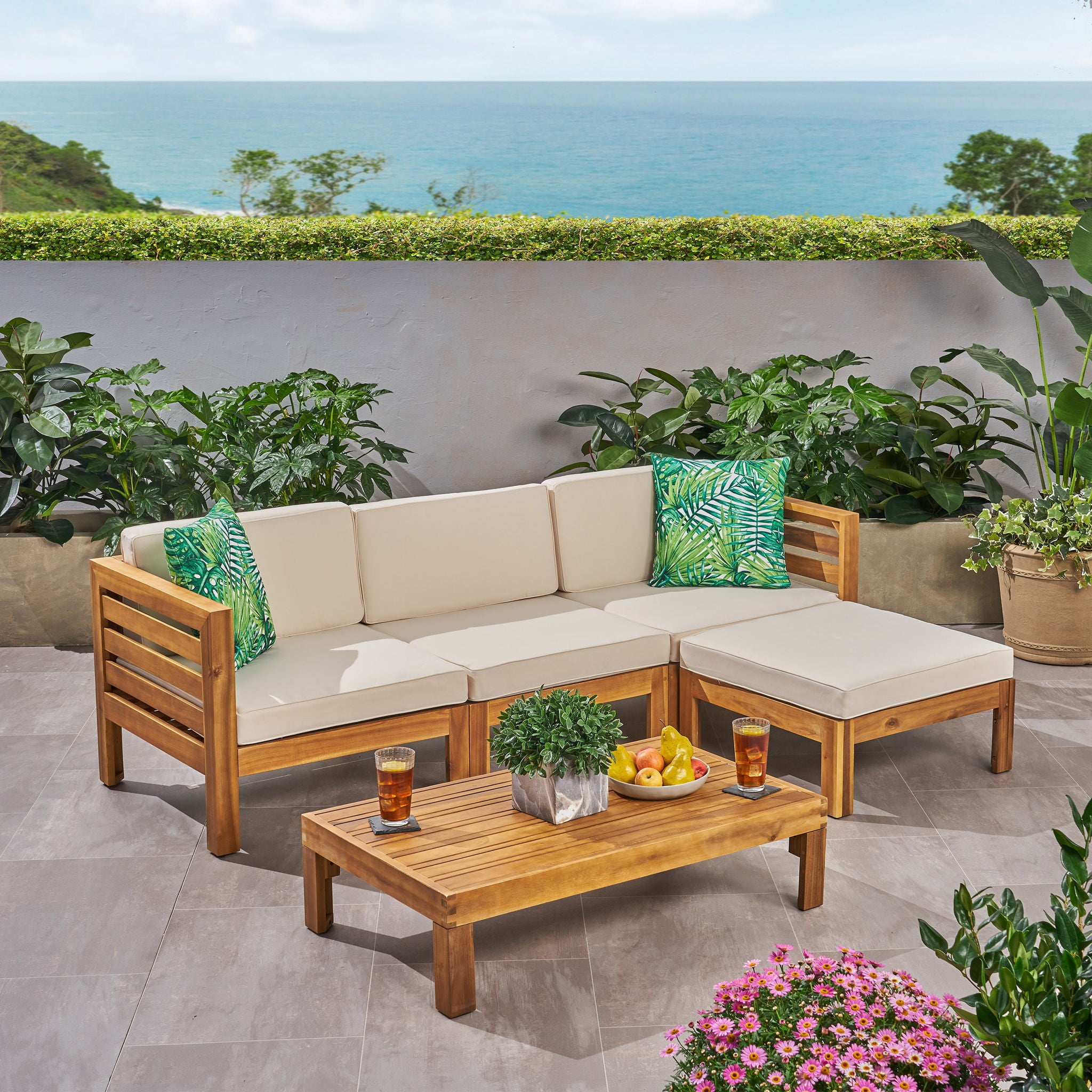 Cambridge - L Shape Sofa Set - Beige