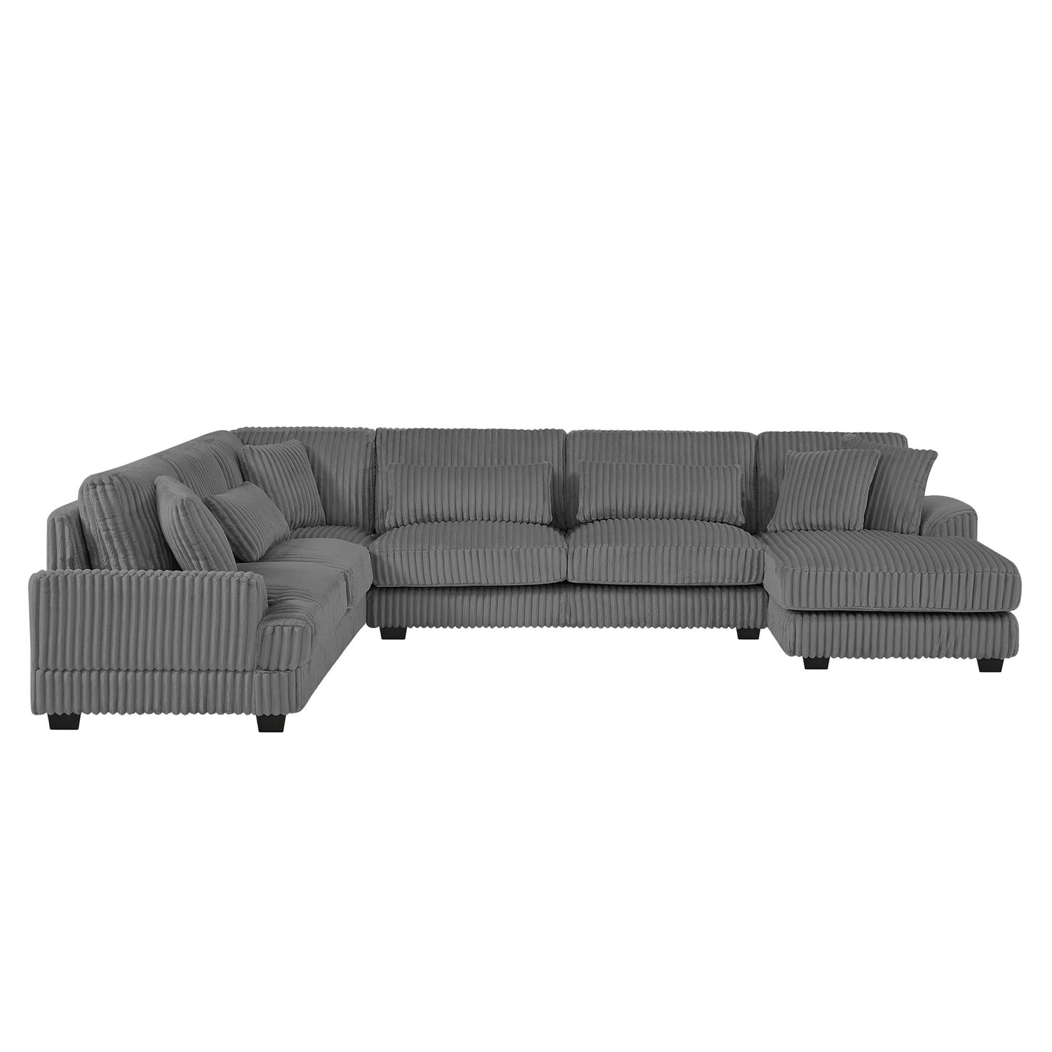 Oversized Sectional Sofa U - Shaped Sofa Couch Modern Sofa Upholstered In Soft Corduroy With A Chaise Lounge For Living Room