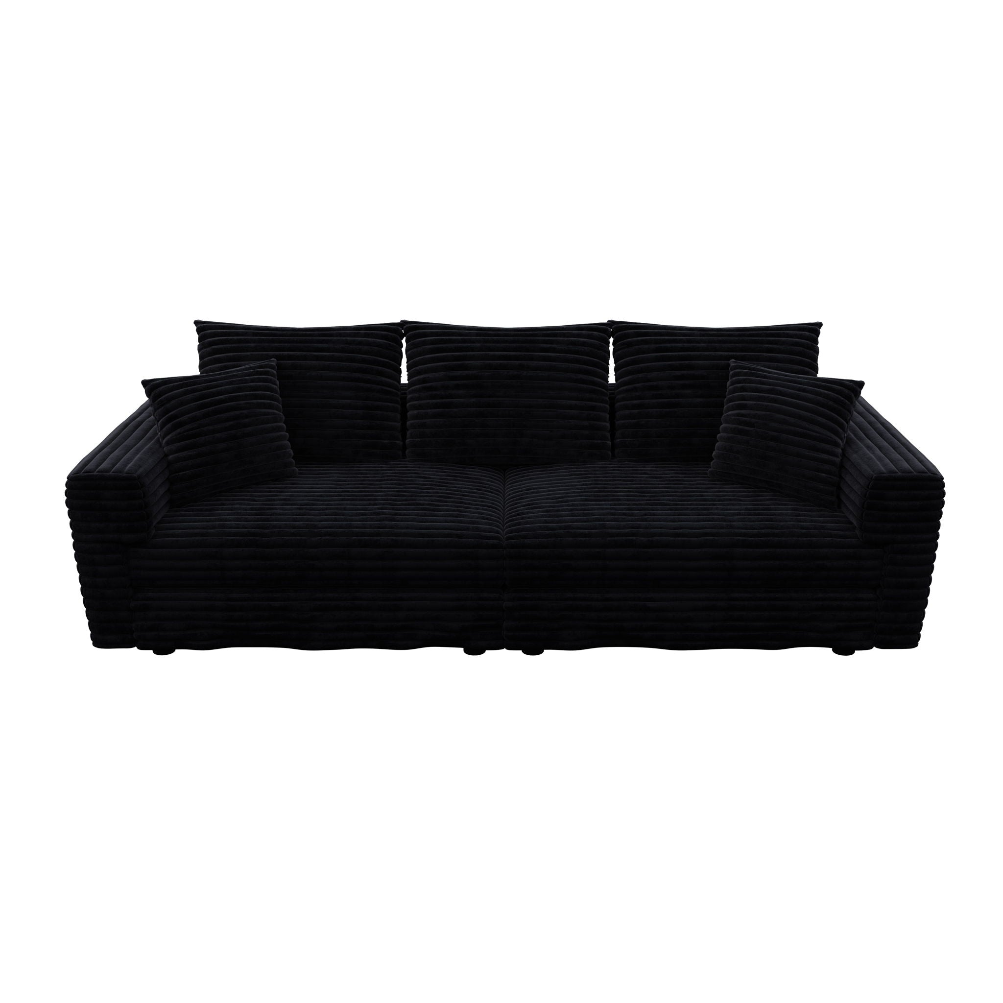 Plush Corduroy 4 Seat Sofa, Modern Comfy Upholstered Sofa Cloud Couch, Deep Seat Couches With Soft Pillows