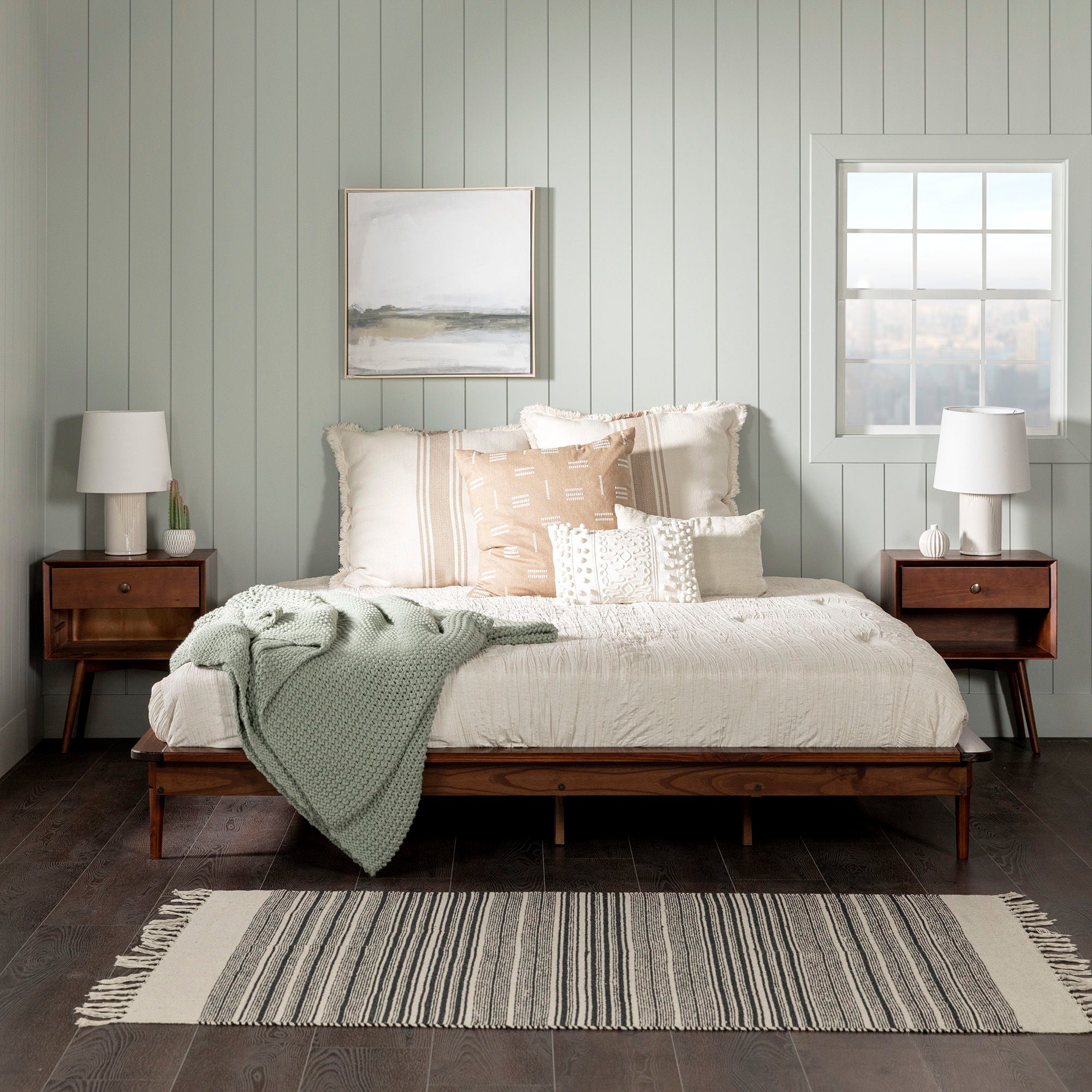 King Platform Bed Frame - Walnut