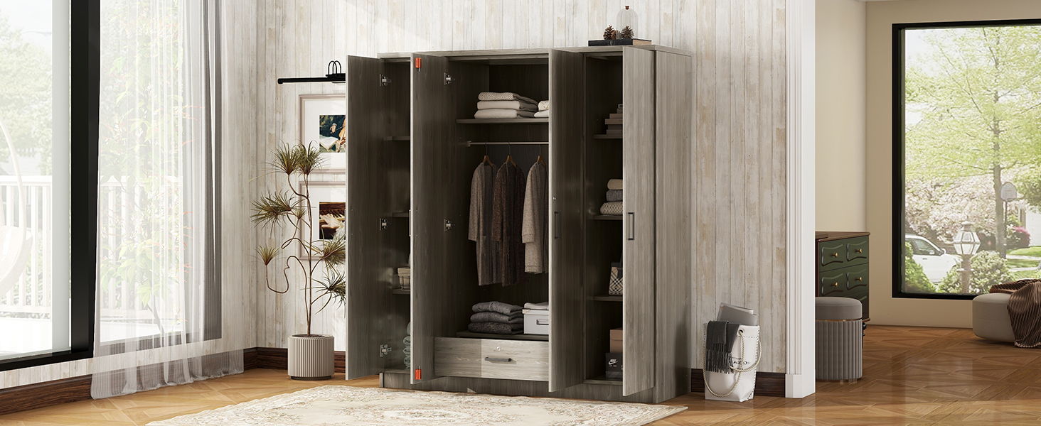 4 Door Wardrobe With 1 Drawer
