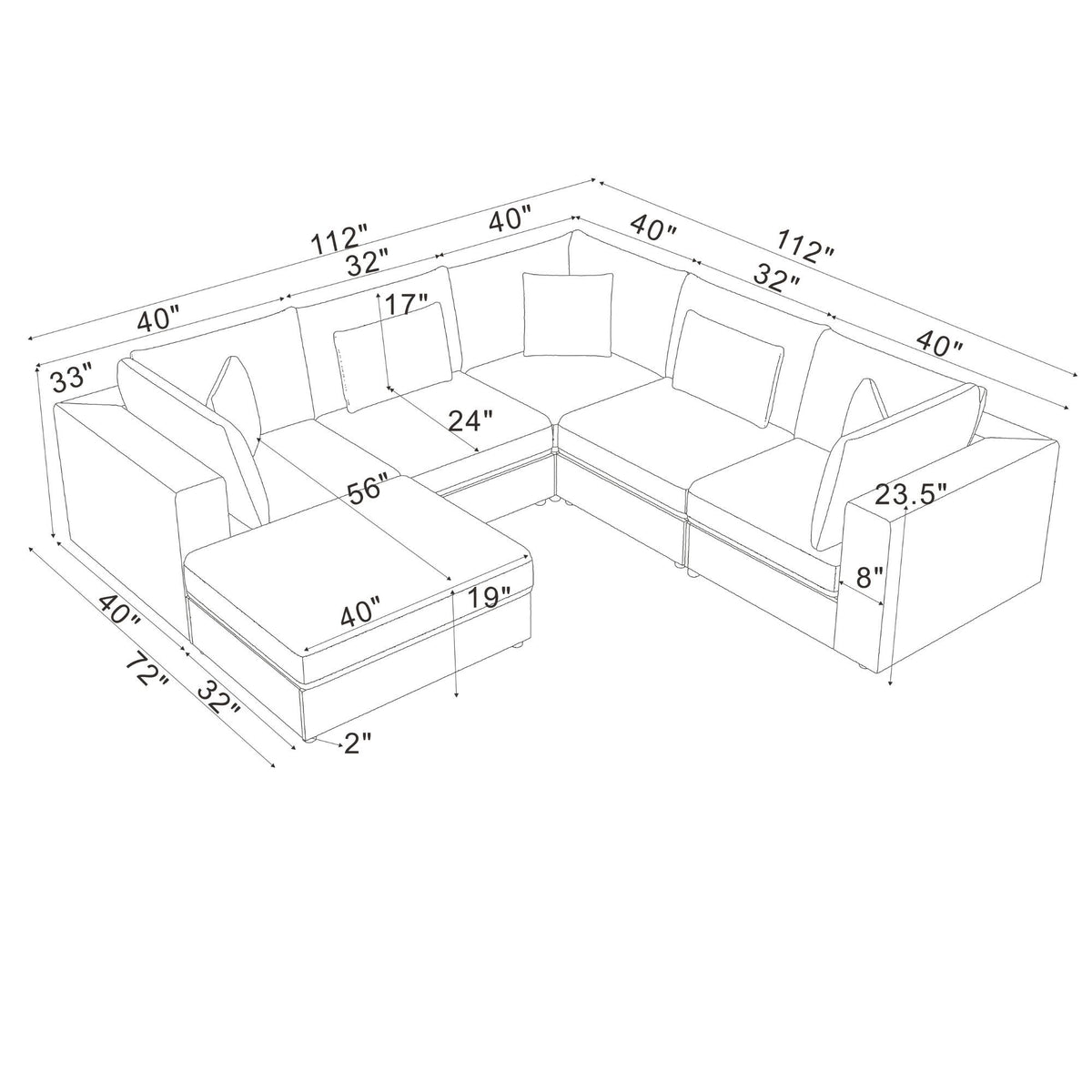 Upholstered Modular Sectional & Custom Configuration