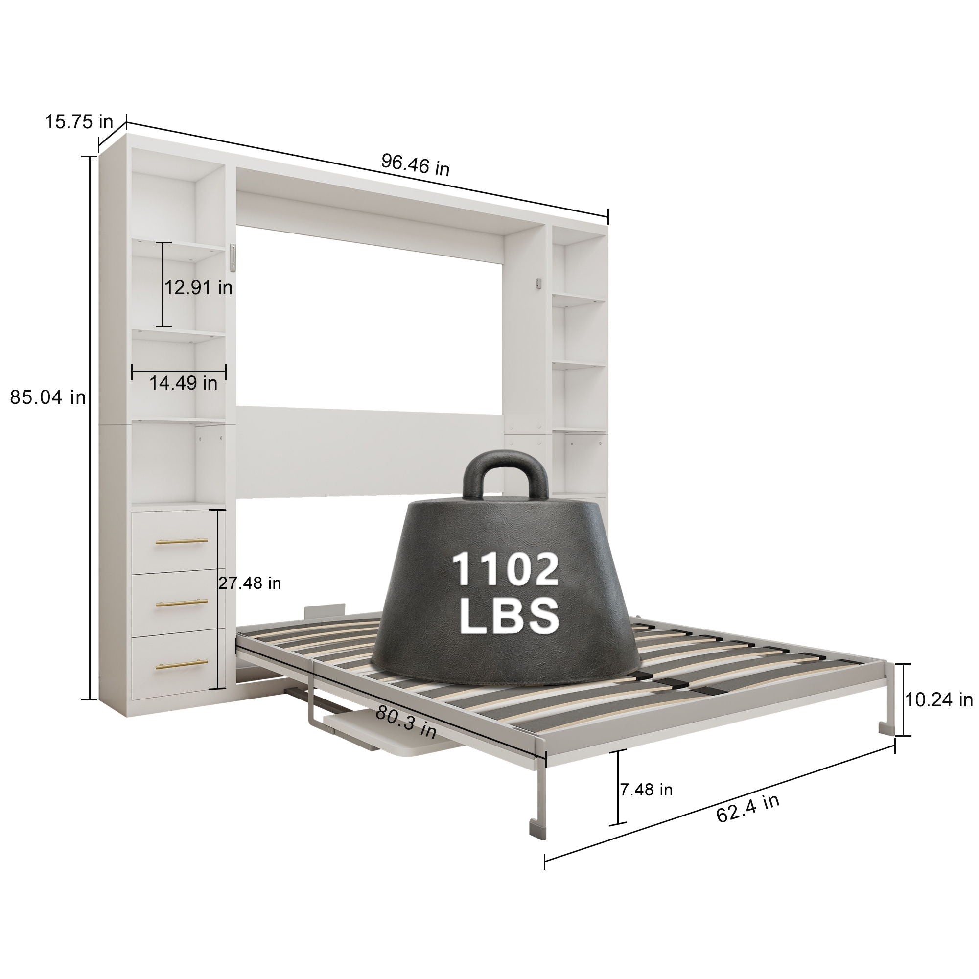 Multifunctional Vertical Murphy Wall Bed