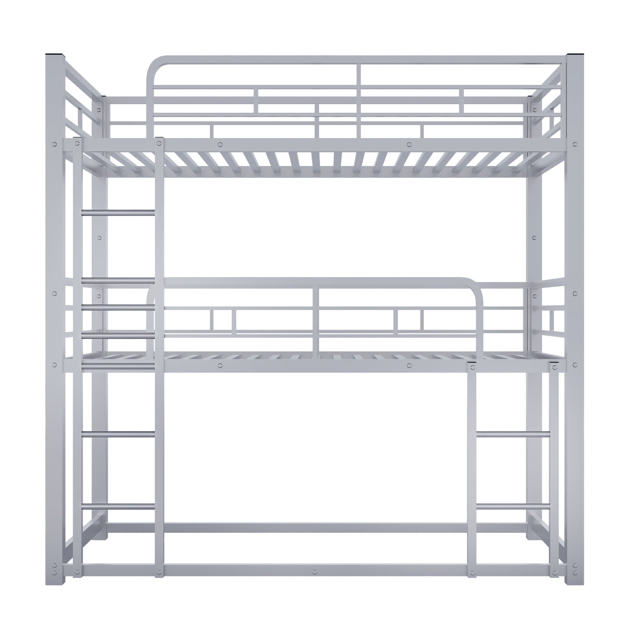 Triple Bunk Bed With Sturdy Construction And Space Saving Design