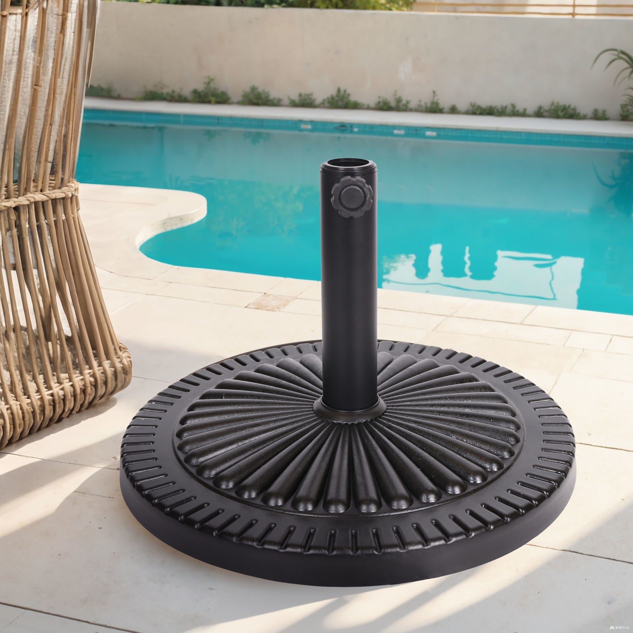 Resin Umbrella Base - Black Rock
