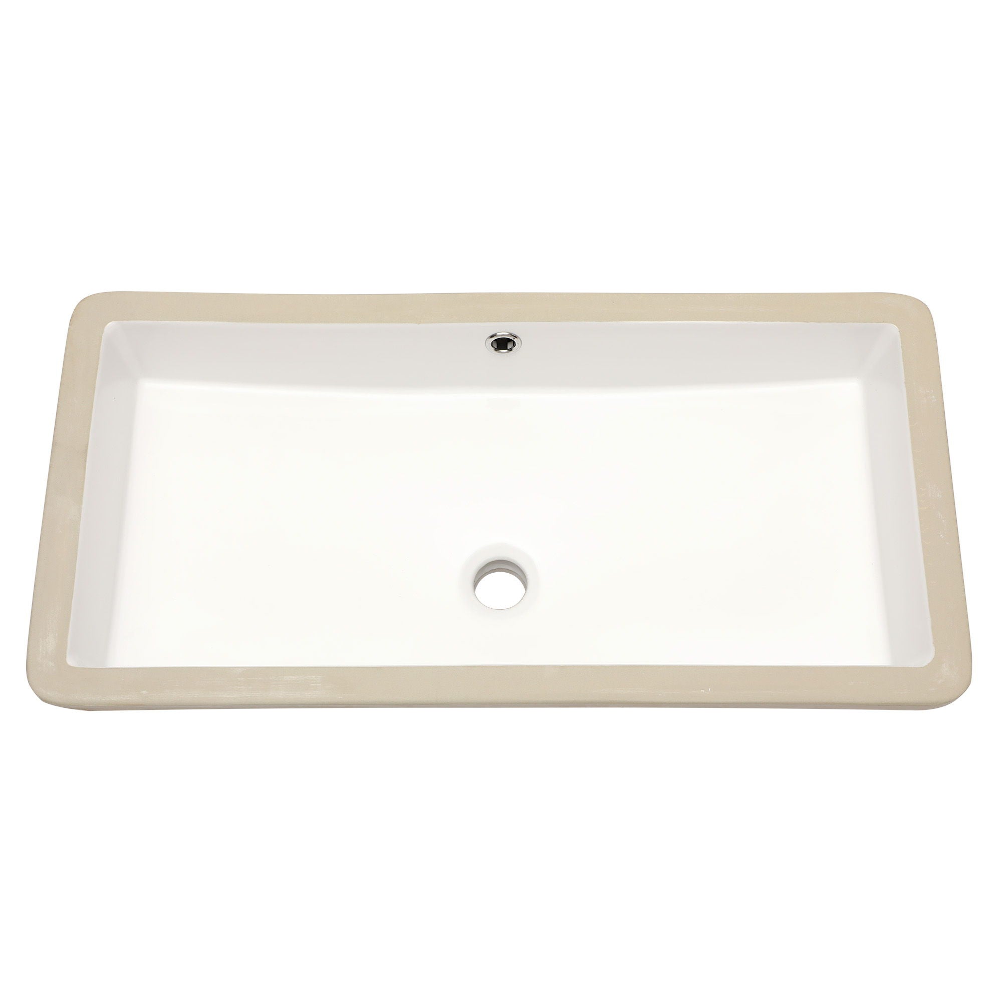 Modern Rectangular Undermount Bathroom Sink With Overflow Ceramic