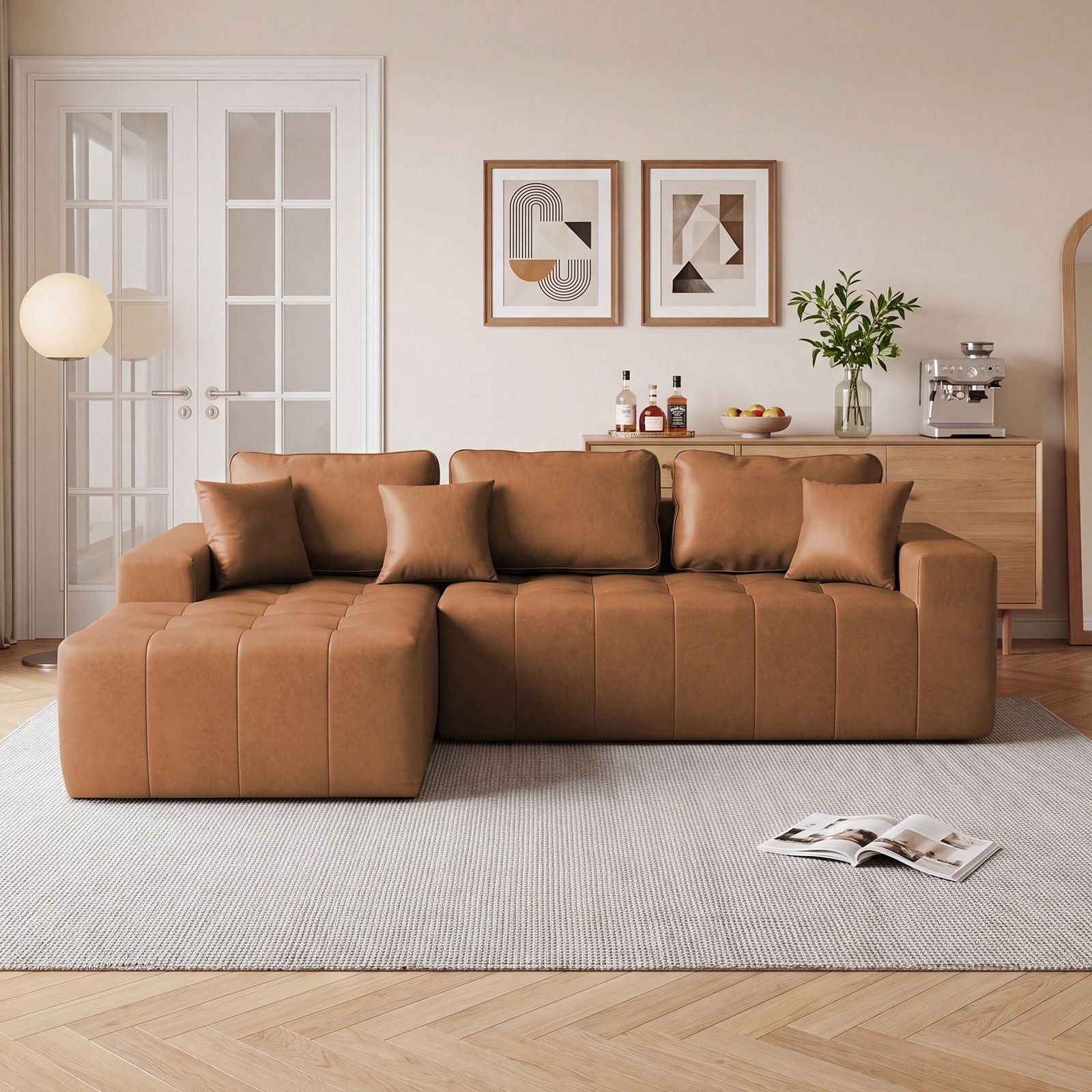 L - Shaped Corner Chaise Sofa Bed