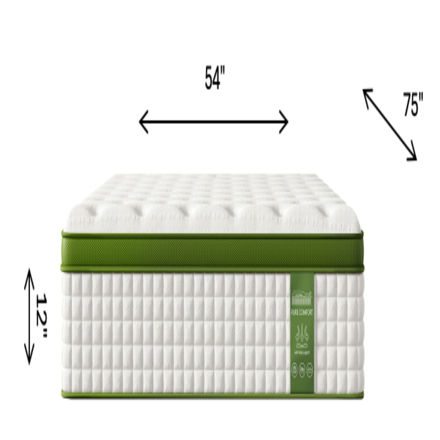 12" Hybrid Mattress With Gel Memory Foam & Pocket Springs
