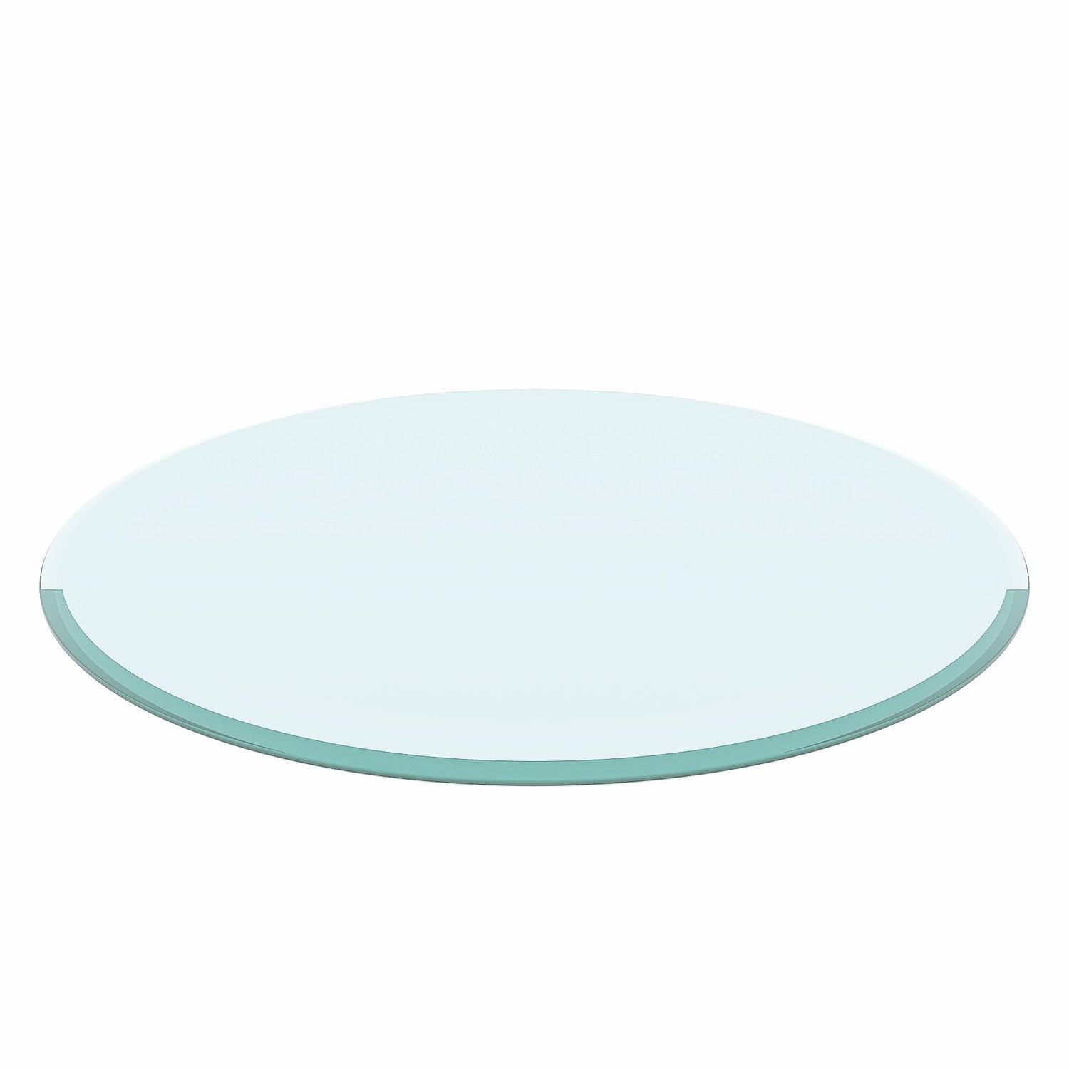 24" Round Tempered Glass Table Top Clear Glass Beveled Polished Edge