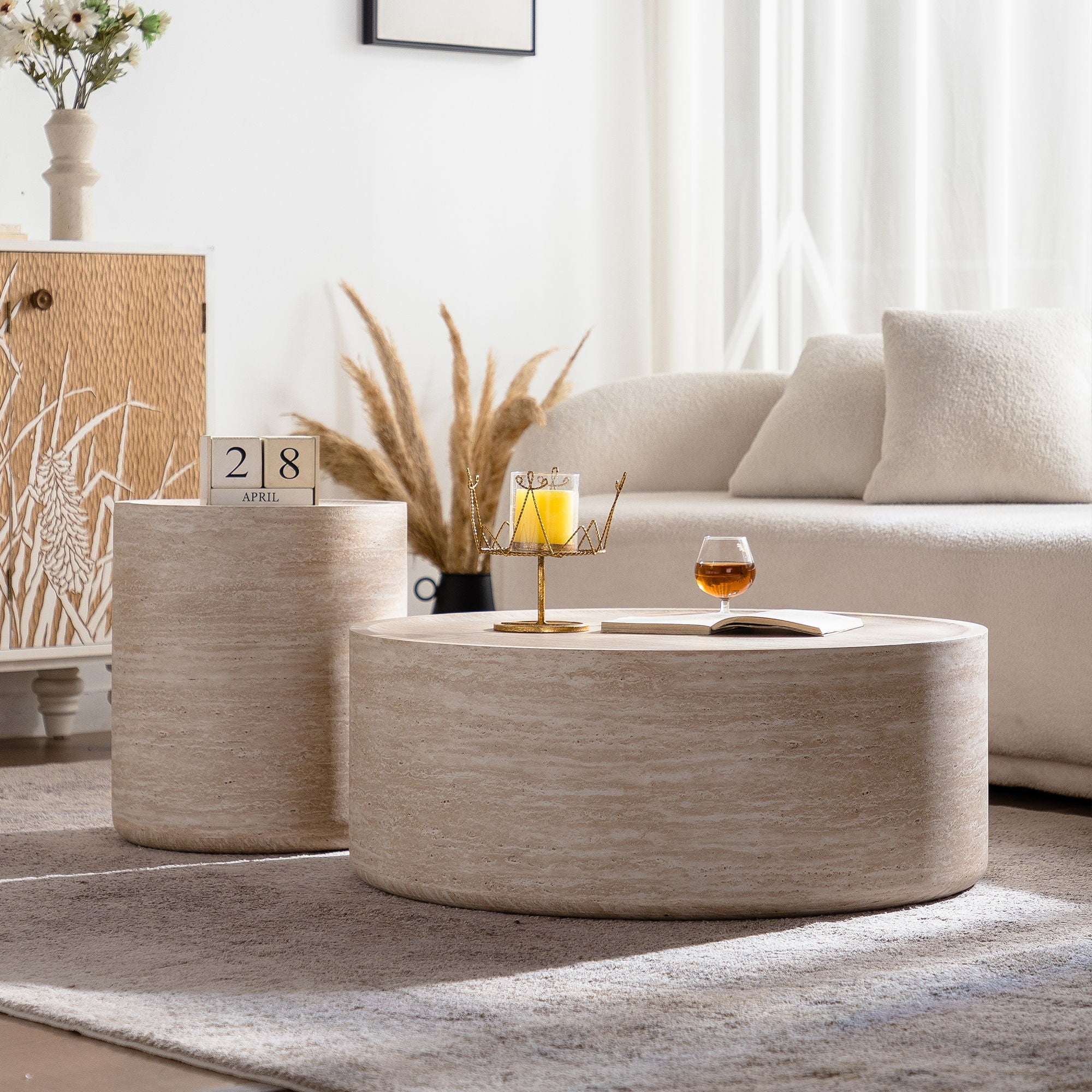 Modern Round Table With Mars Pattern For Living Room