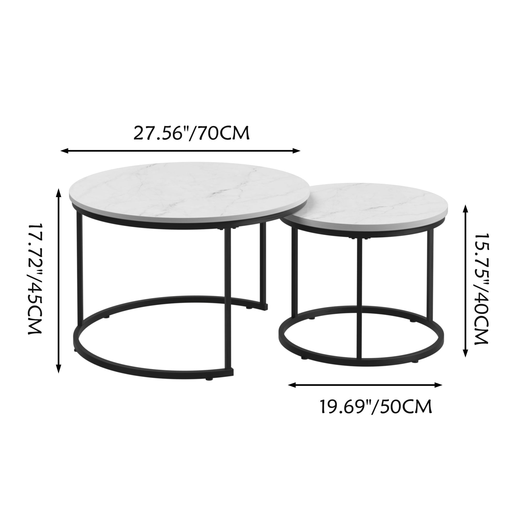 Round Nesting Coffee Table (Set of 2)